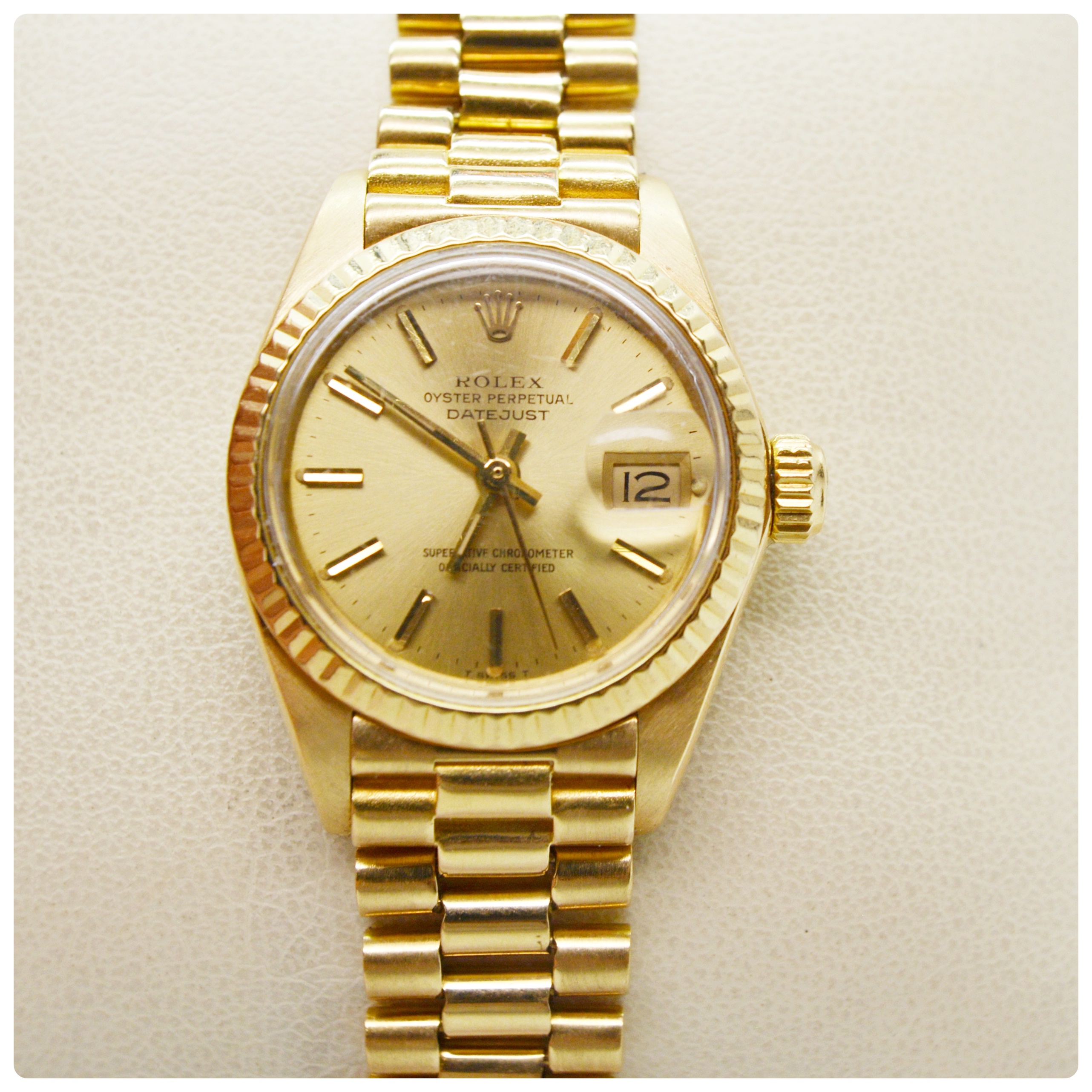 Rolex Oyster Perpetual Datejust 18K Yellow Gold Watch