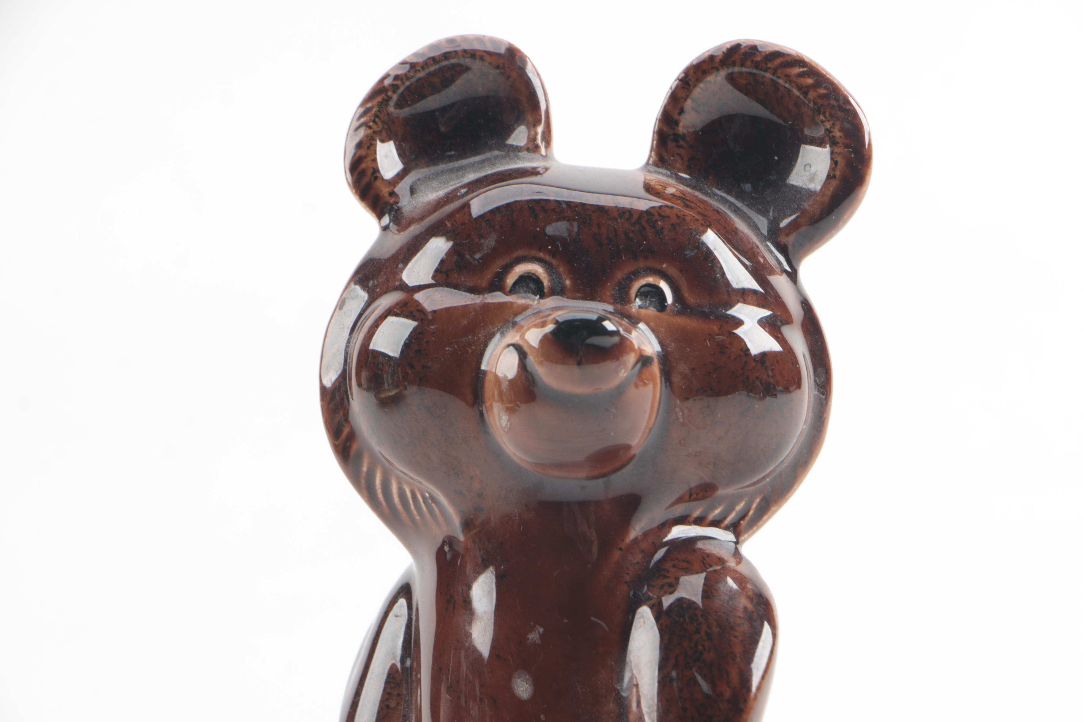 1980 Konakovo Moscow Olympics Ceramic Misha Bear Figurine