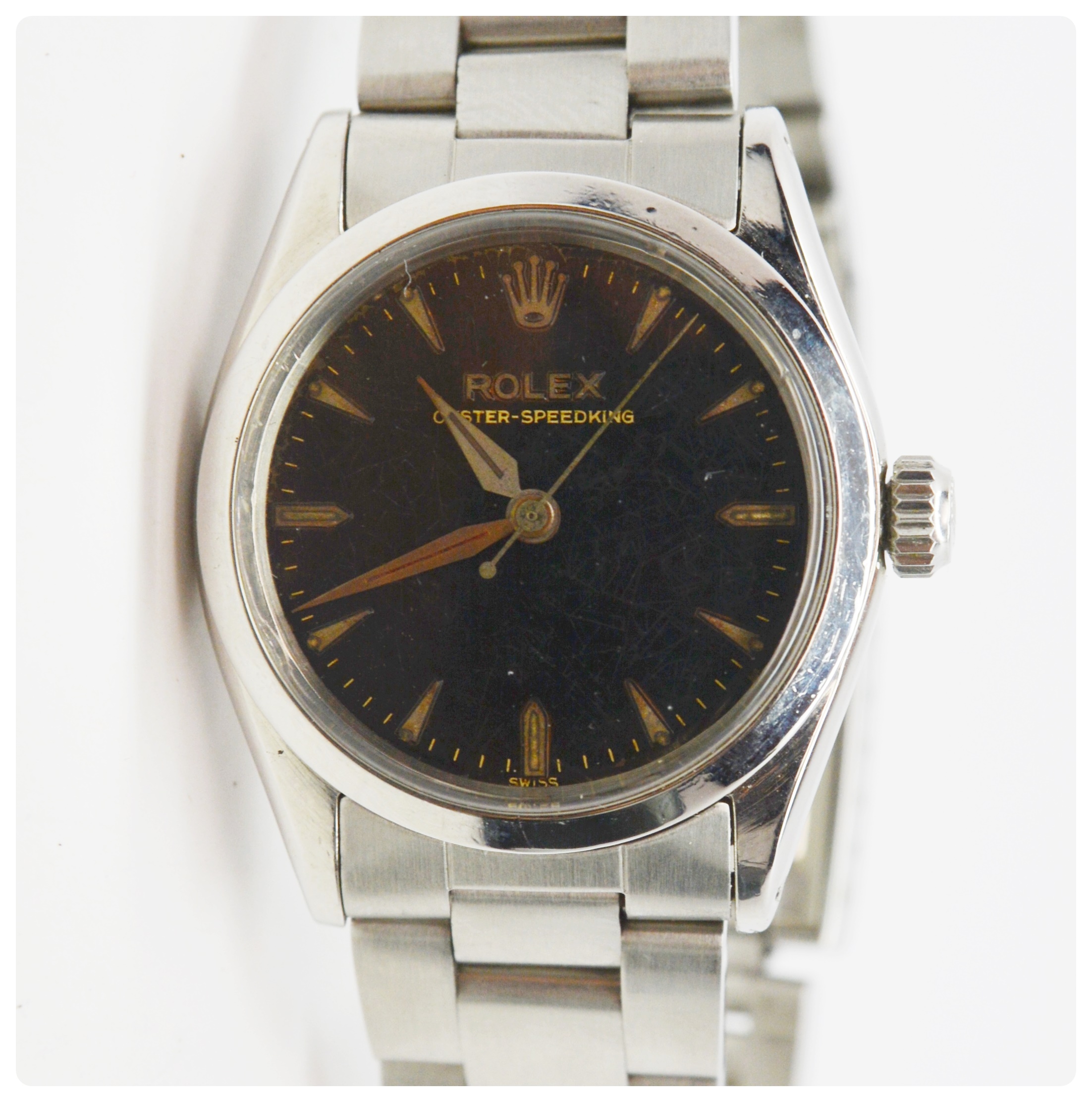 Vintage Rolex Oyster Speed King Stainless Steel Watch
