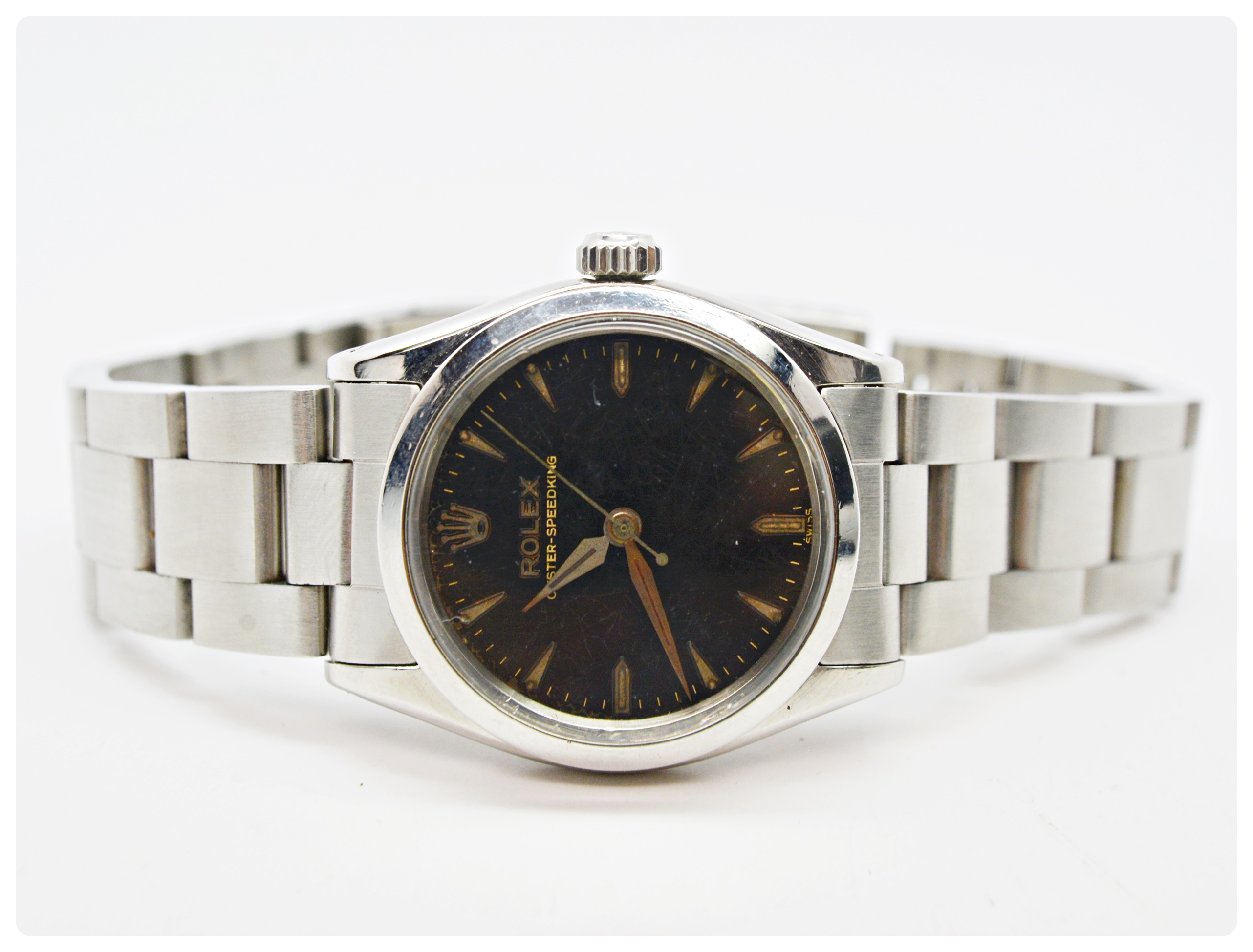 Vintage Rolex Oyster Speed King Stainless Steel Watch