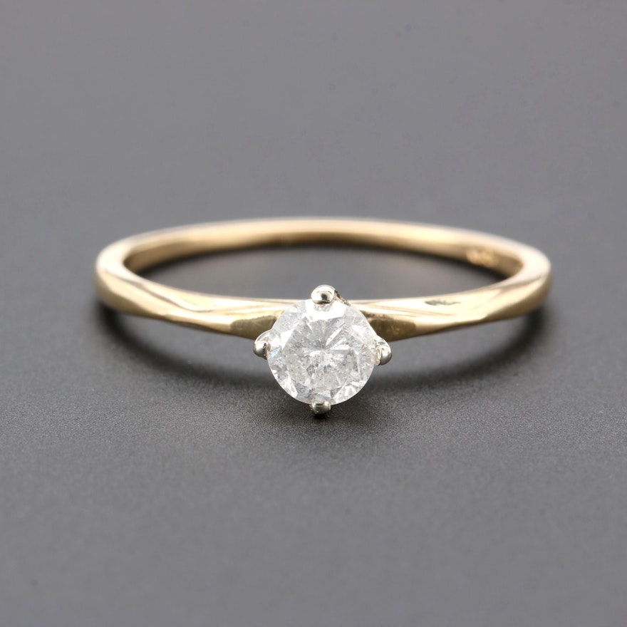 Orange Blossom 18K Yellow Gold Diamond Solitaire Ring