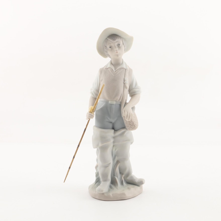 Lladró "Fisher Boy" Matte Porcelain Figurine