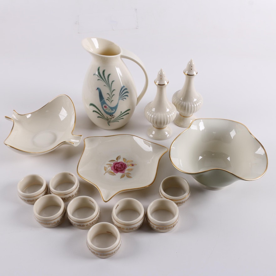 Lenox Porcelain Tableware Including Mid Century Milk Pitcher