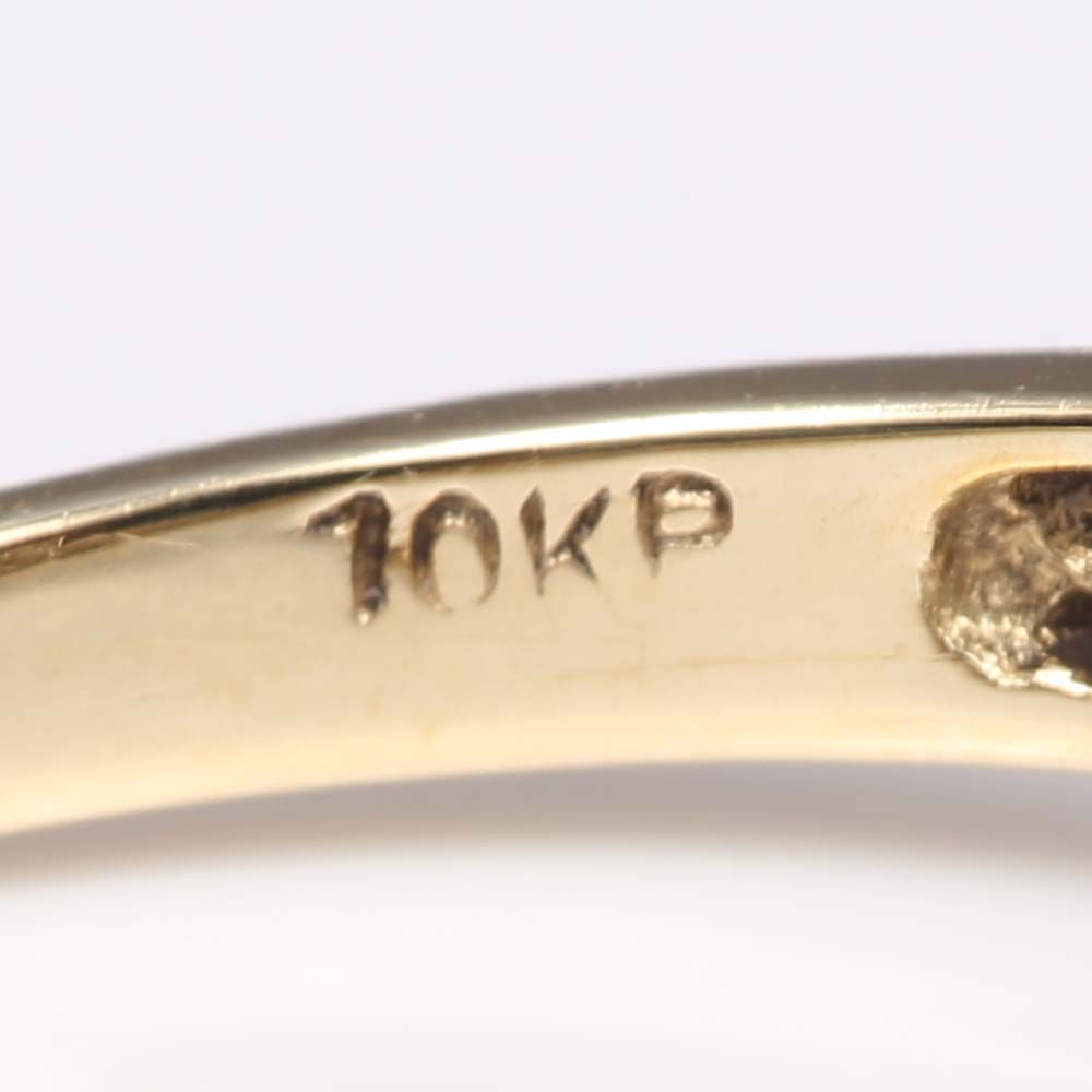 10K Yellow Gold, Blue Topaz, and Diamond Ring