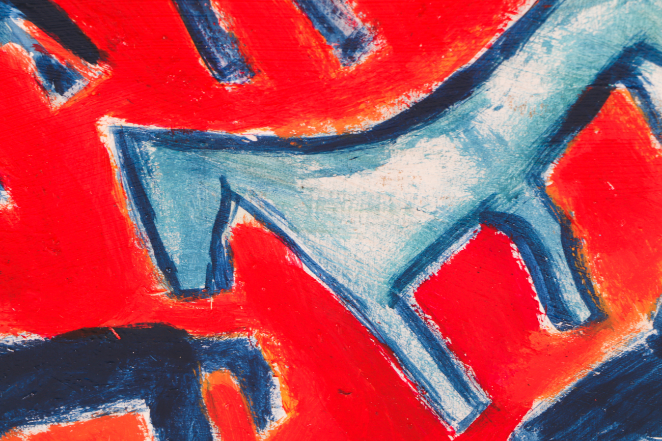 T. Marie Nolan Contemporary Outsider Folk Art Painting on Wood "Wild Horses"