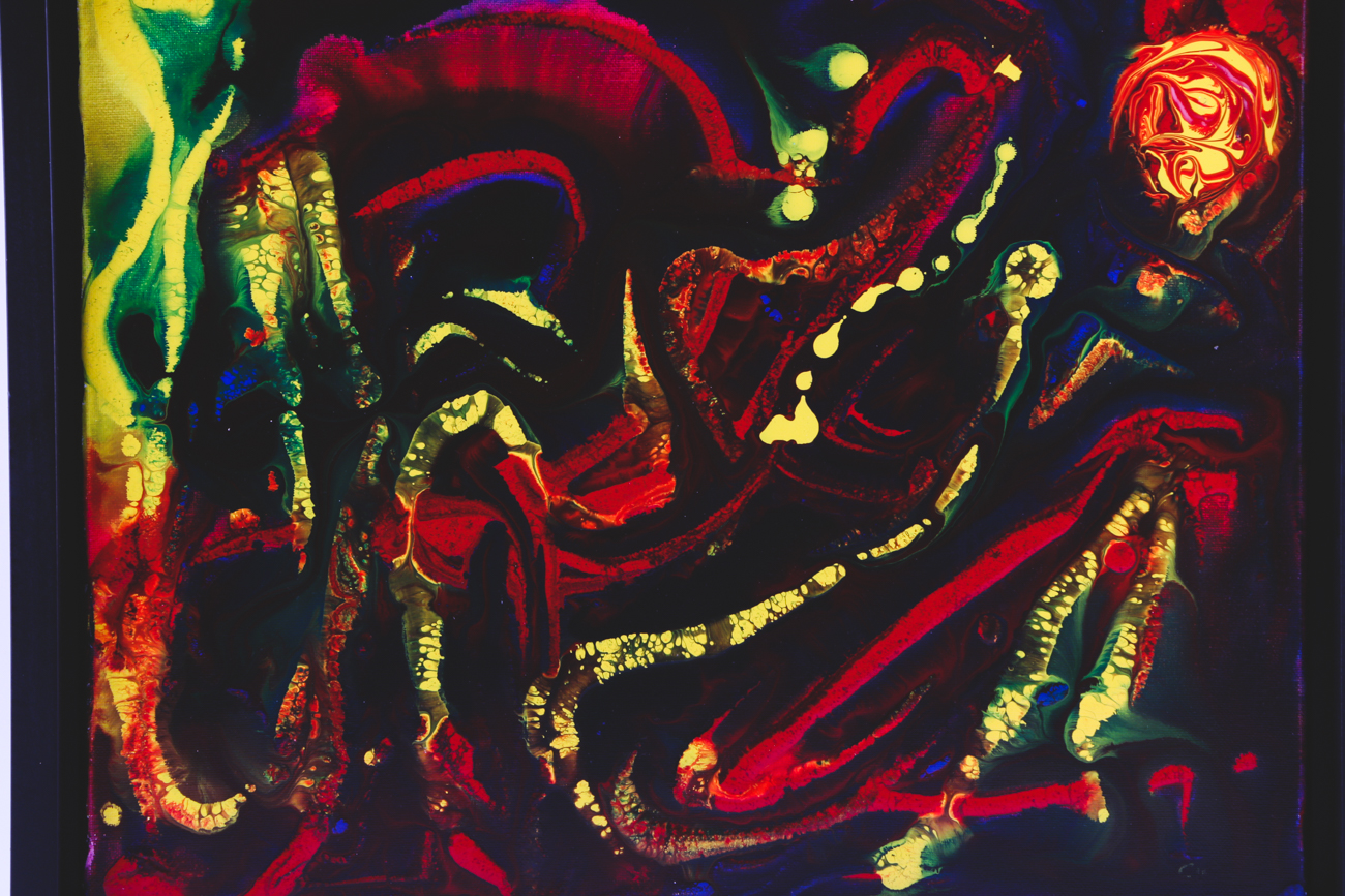 T. Marie Nolan Contemporary Outsider Folk Art Painting on Wood "Wild Horses"