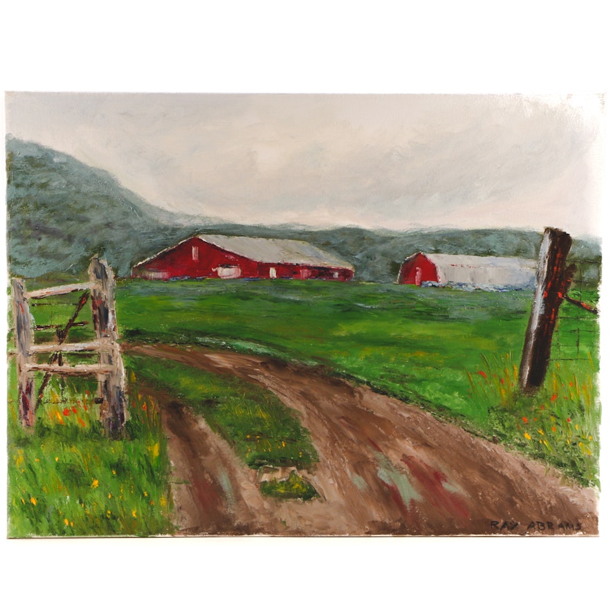 Ray Abrams Original Oil on Canvas Farmscape