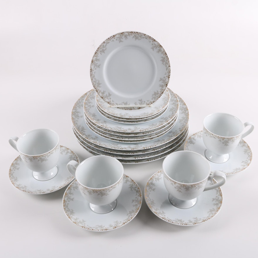 Noritake "Aubusson" Porcelain Dinnerware for Four Circa 1981-1984
