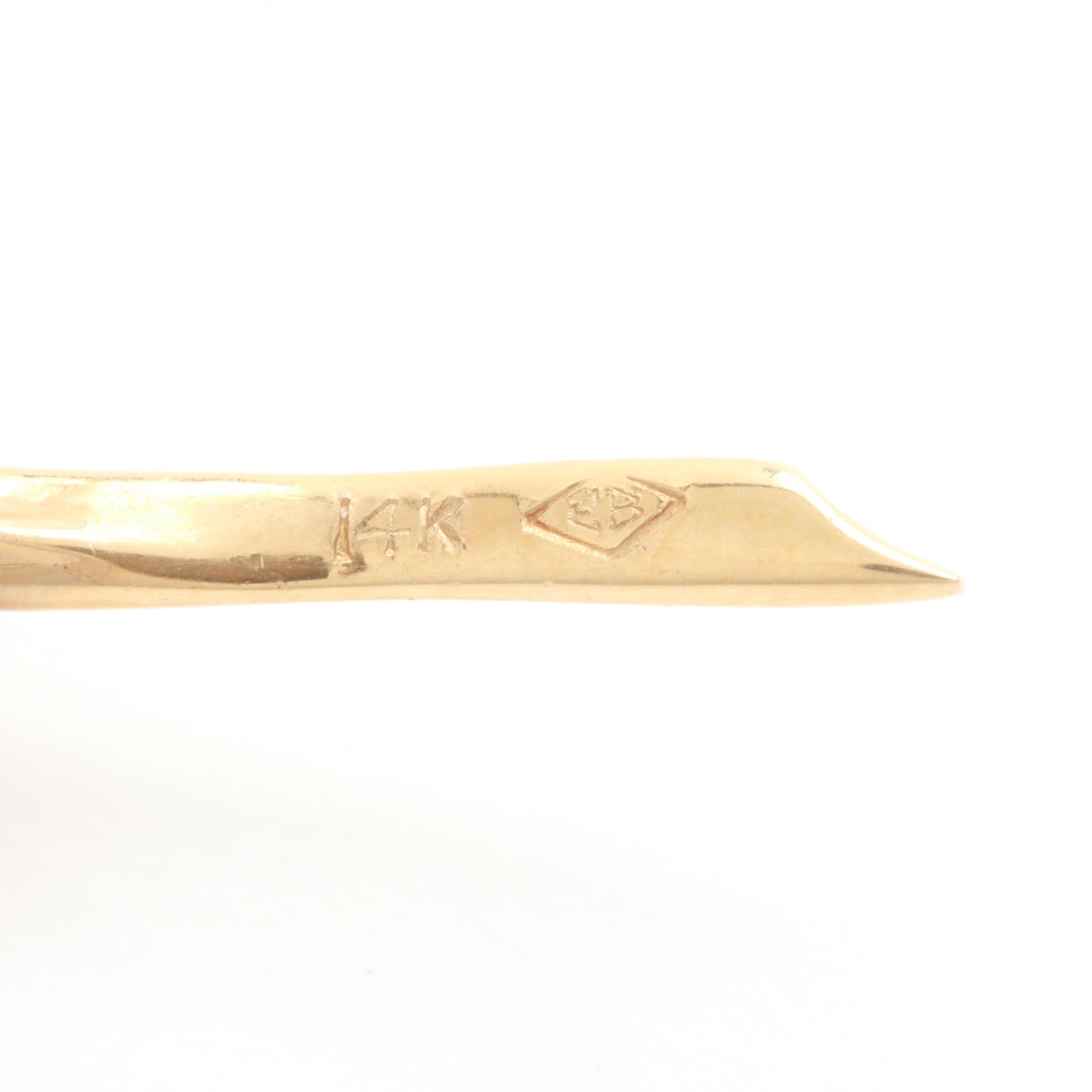 14K Yellow Gold Black Onyx Necklace and Cultured Pearl Brooch