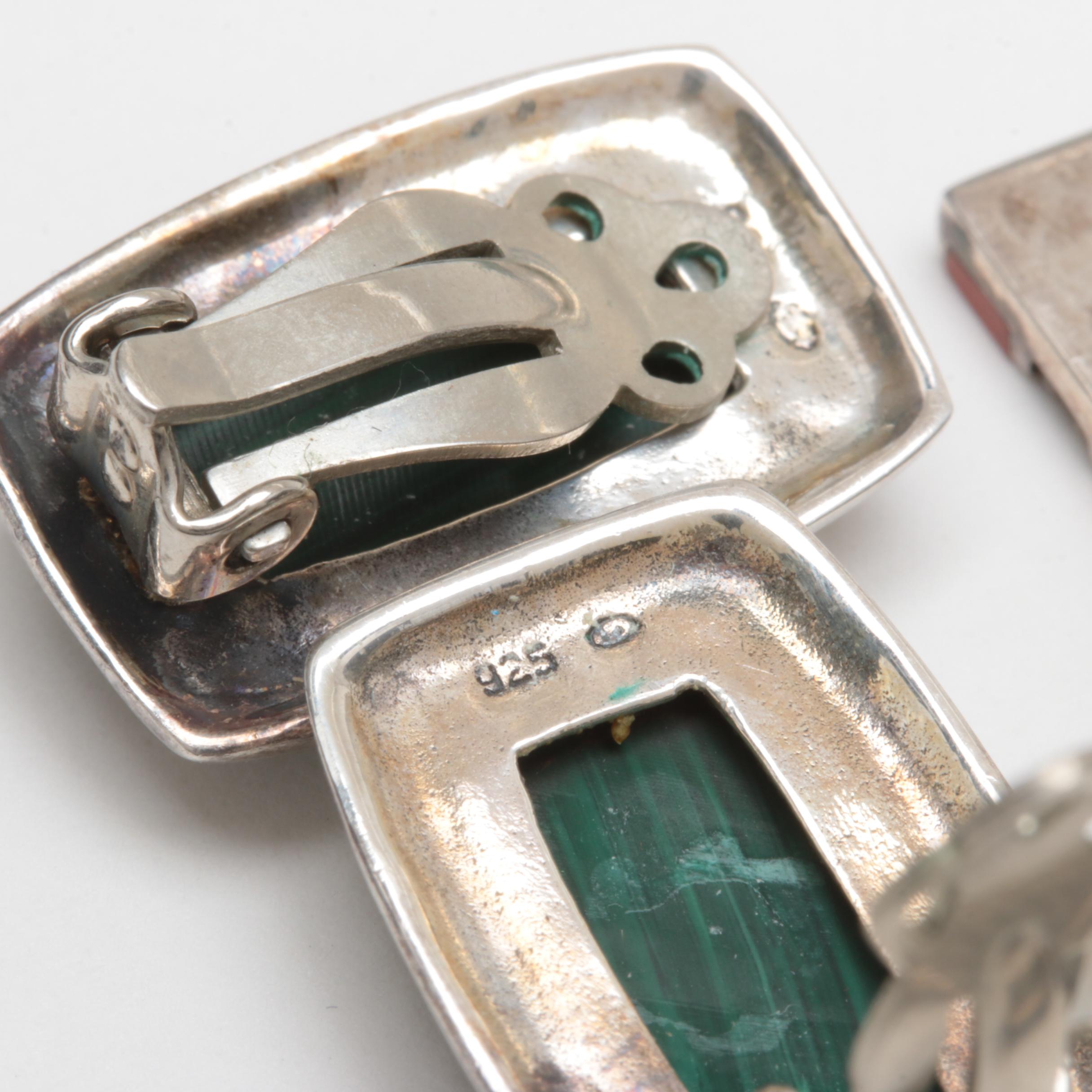 Sterling Silver Necklace and Earring Assortment with Magnesite and Jasper