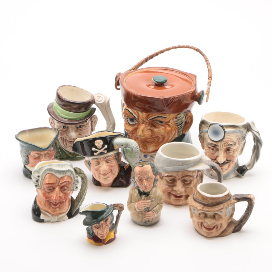 Toby Characters Mugs Including Royal Doulton with Ice Bucket
