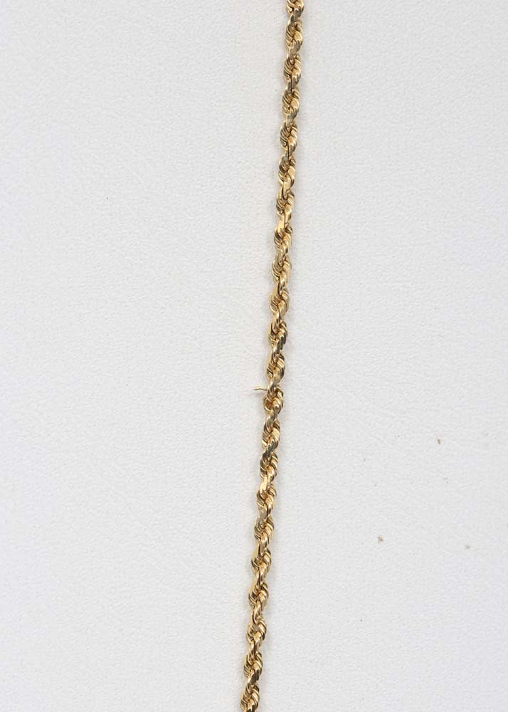 14K Yellow Gold Rope Necklace