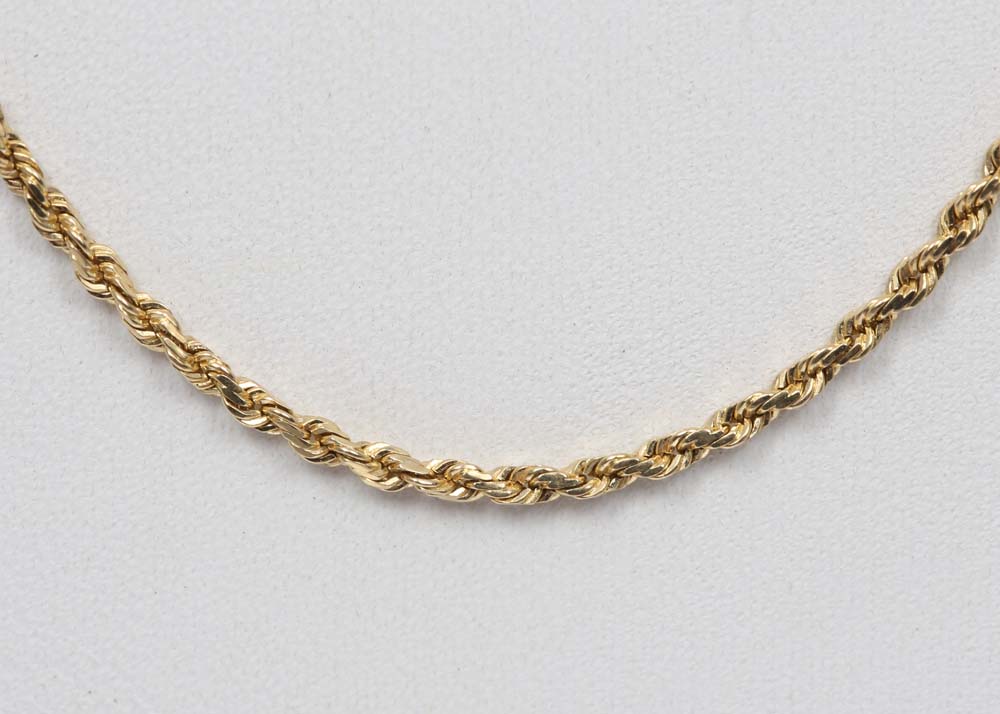 14K Yellow Gold Rope Necklace