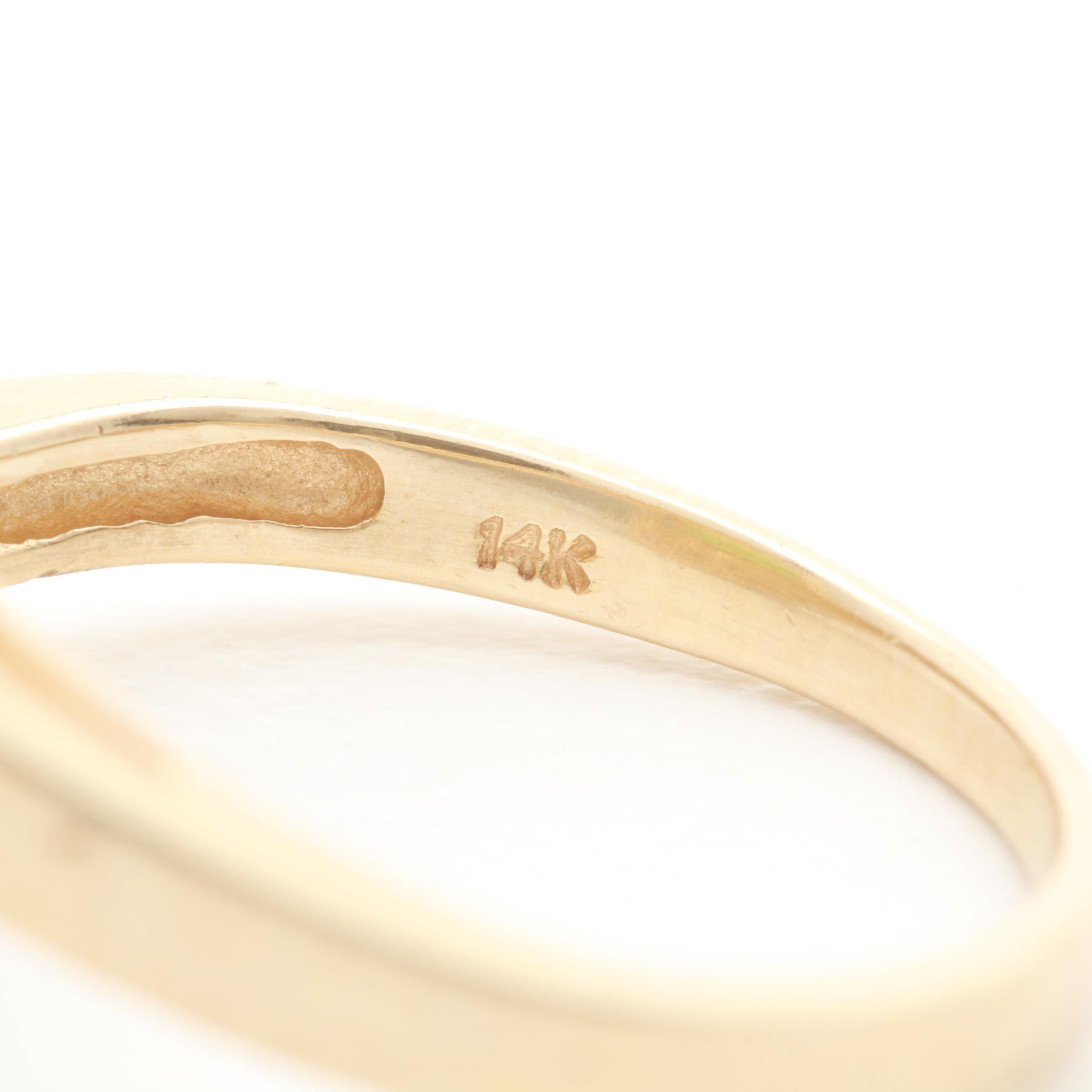 14K Yellow Gold Peridot and Diamond Ring