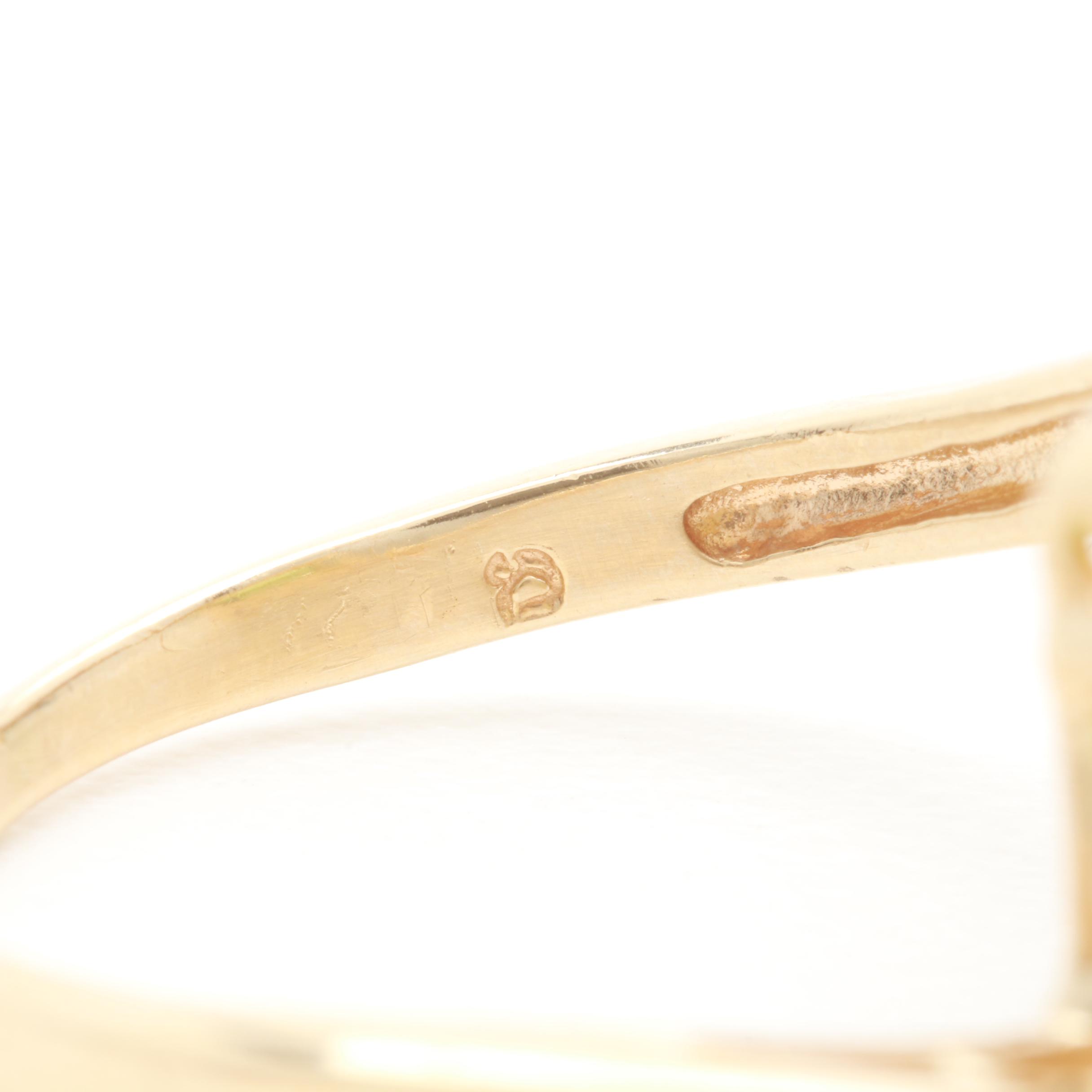 14K Yellow Gold Peridot and Diamond Ring