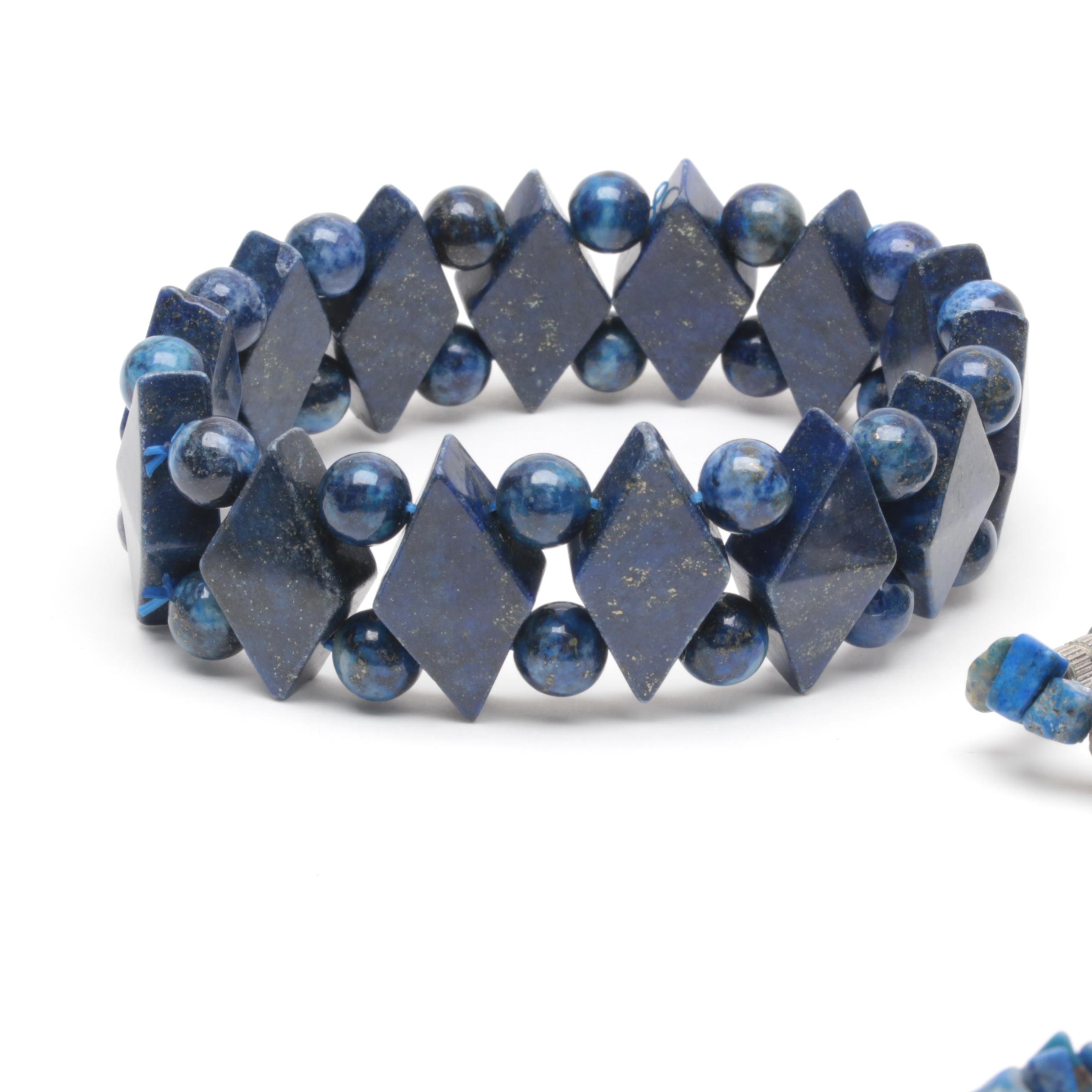 Costume Lapis Lazuli Necklace and Bracelets