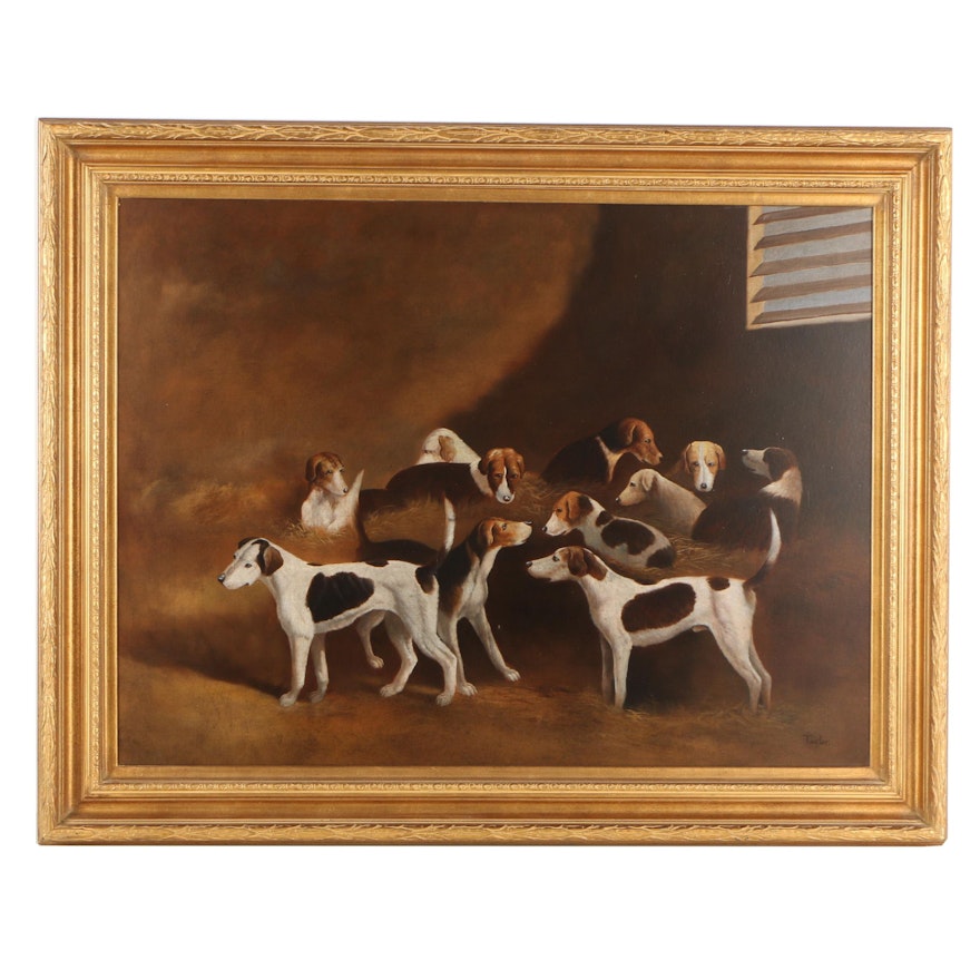 Taylor Oil Painting  of English Foxhounds