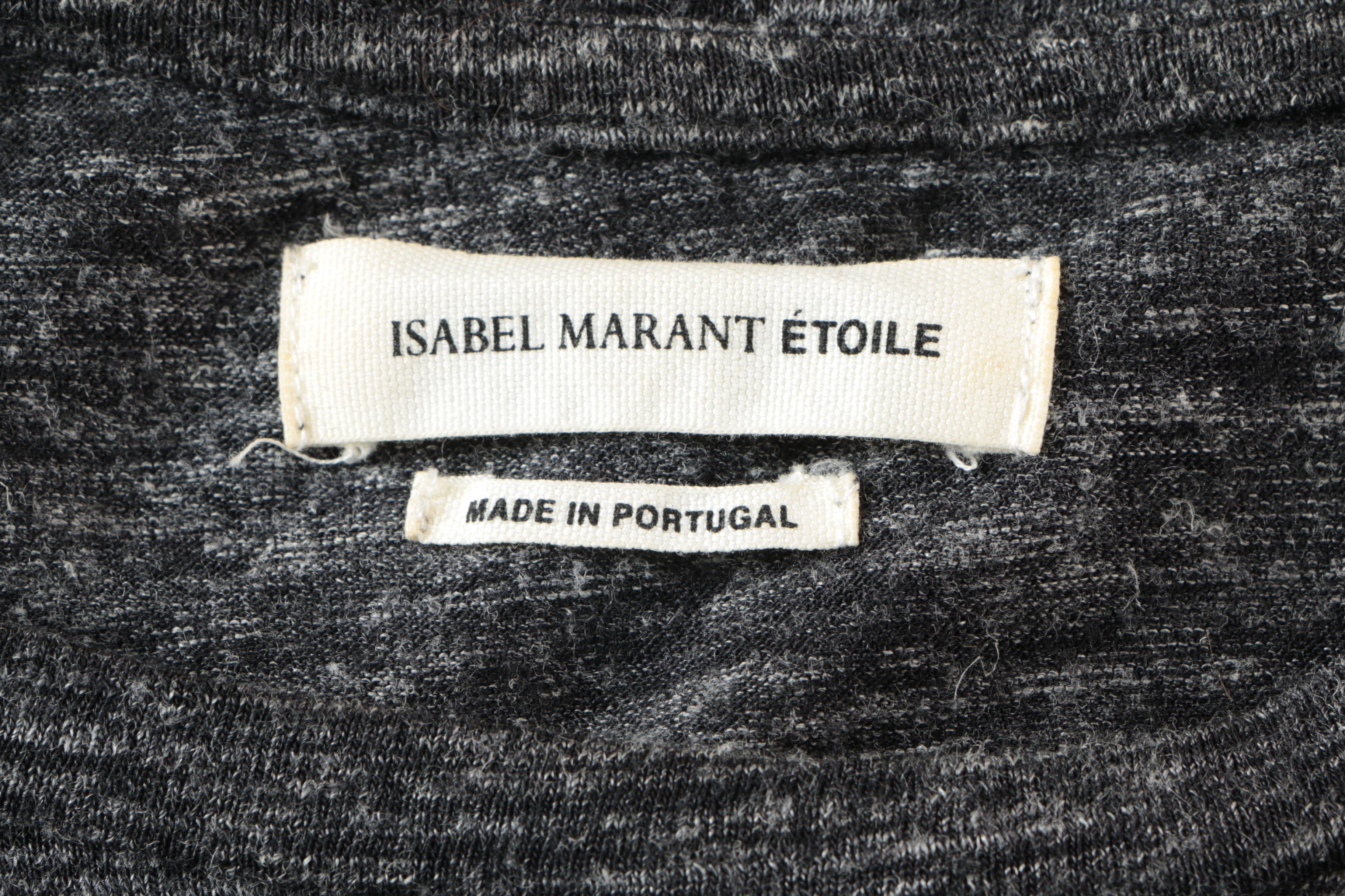 Isabel Marant Étoile Heather Grey Knit Sleeveless Dress with Ruching To Side