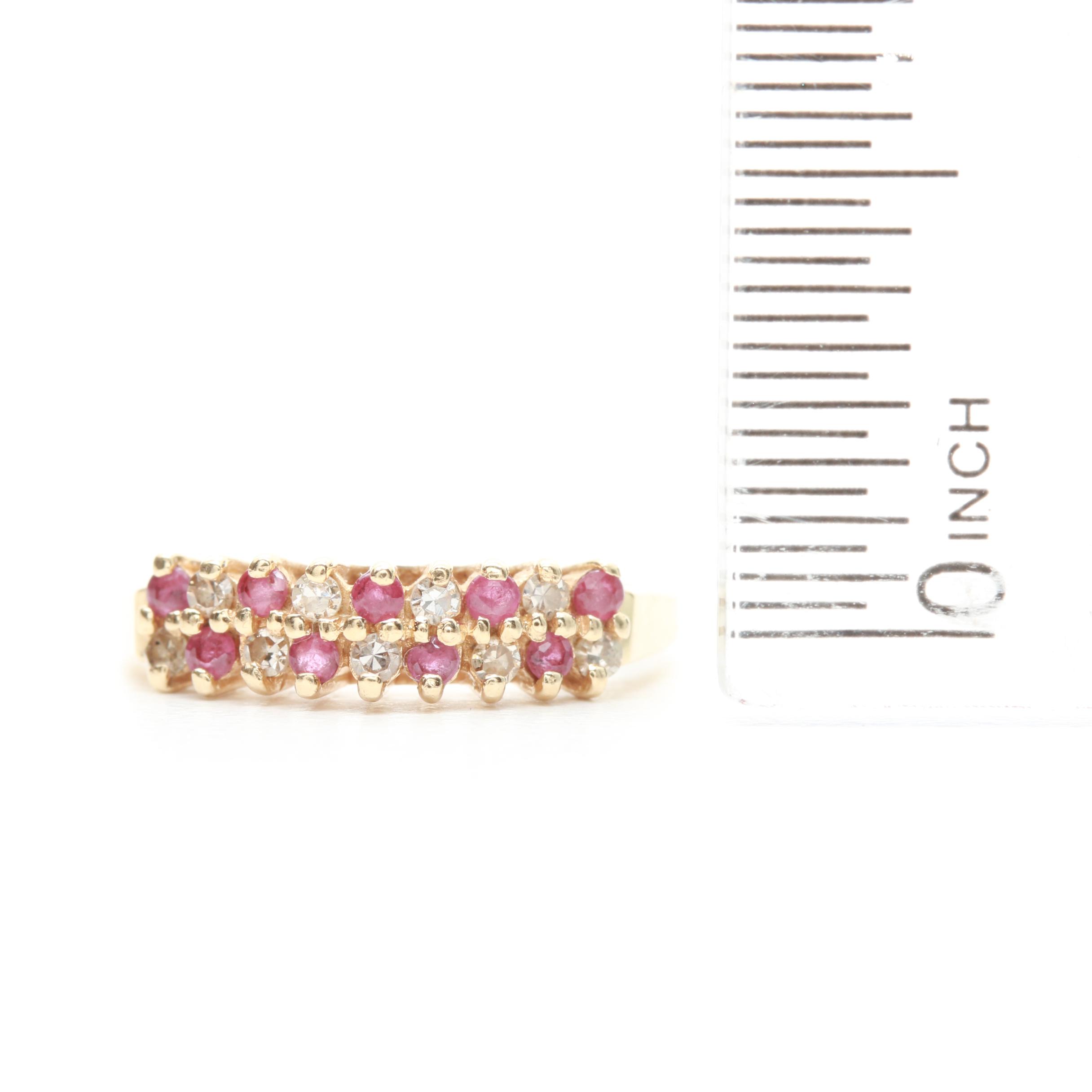 14K Yellow Gold Ruby and Diamond Ring