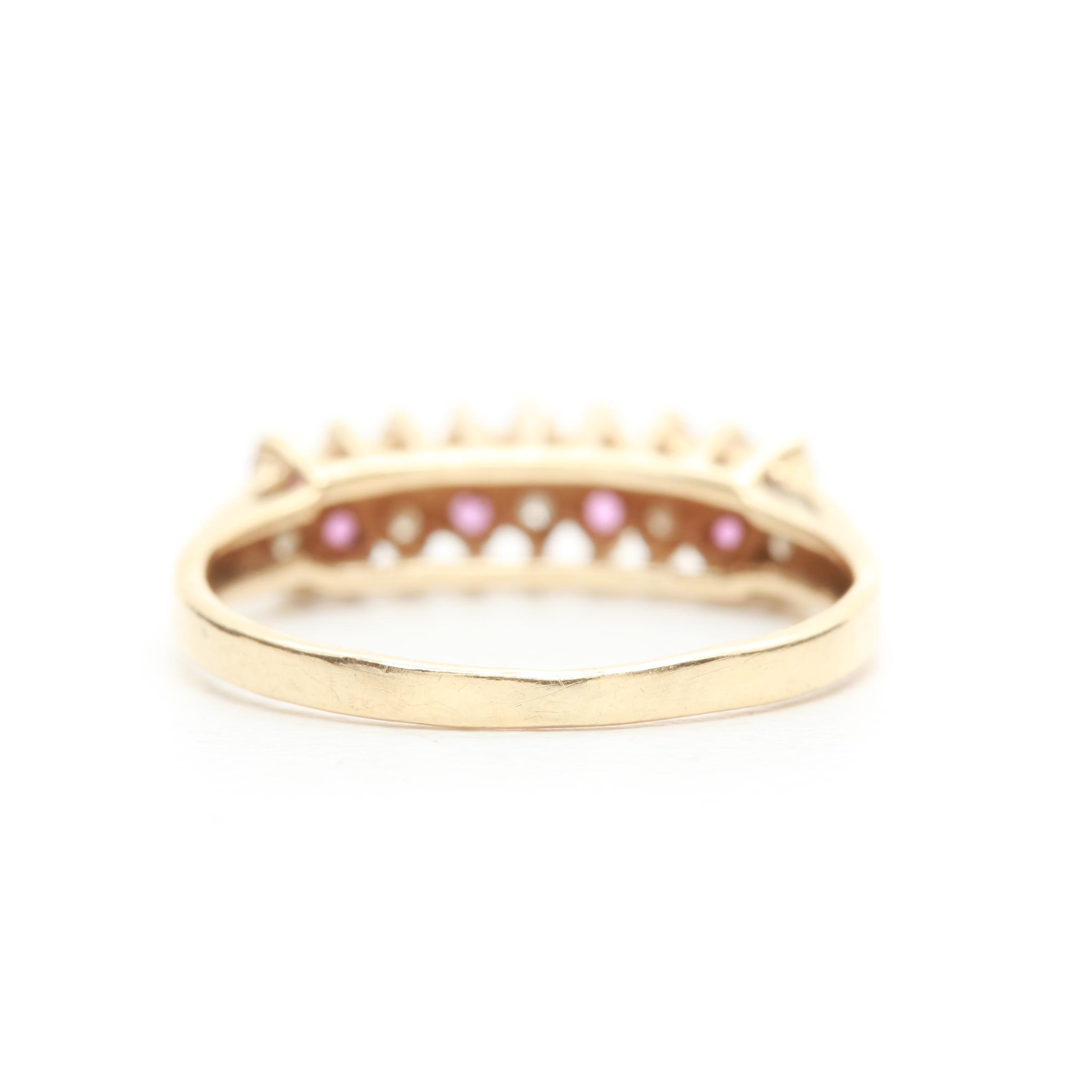 14K Yellow Gold Ruby and Diamond Ring