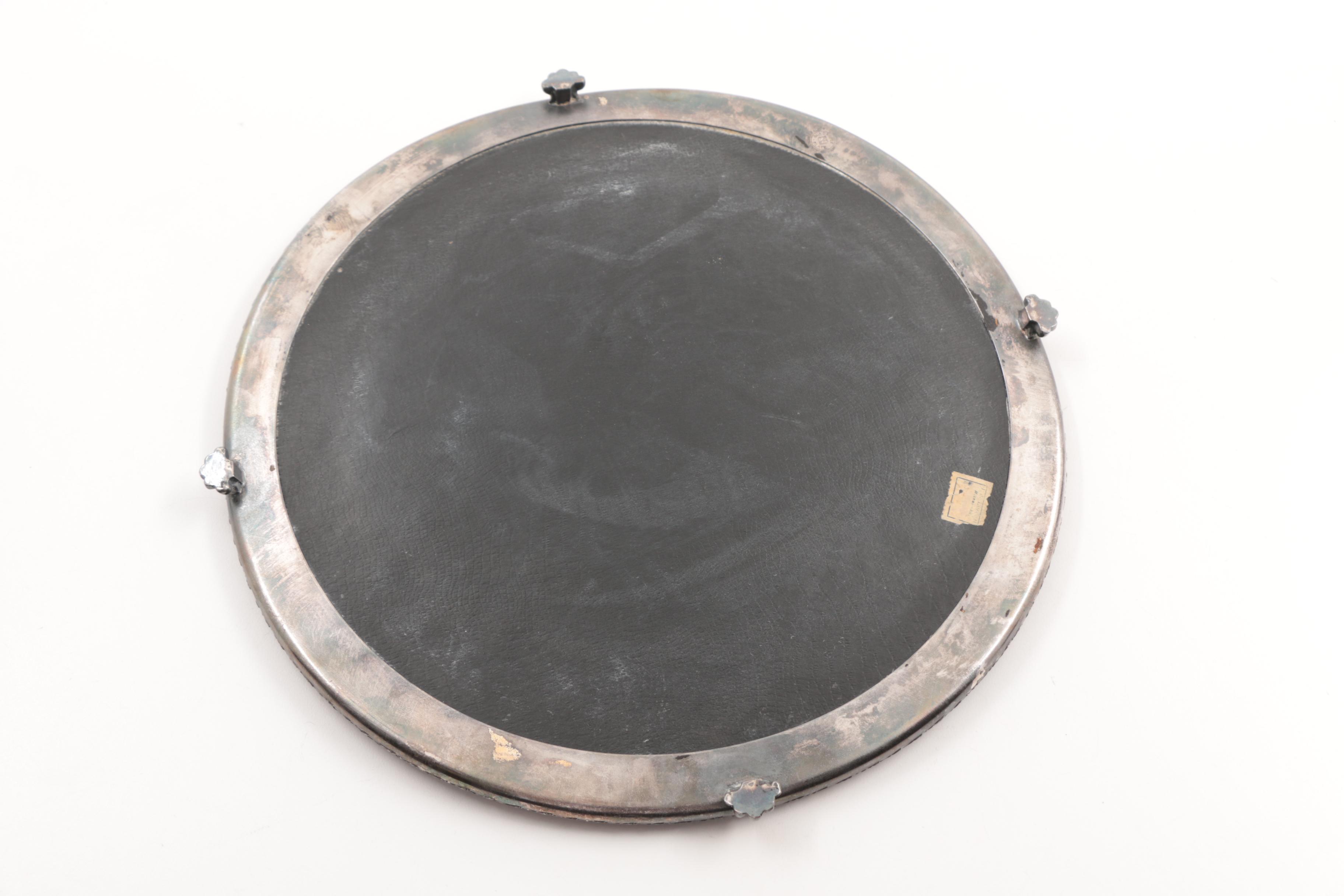 1847 Rogers Bros Silver Plate and Glass Dish and Silver Plate Mirrored Plateaus