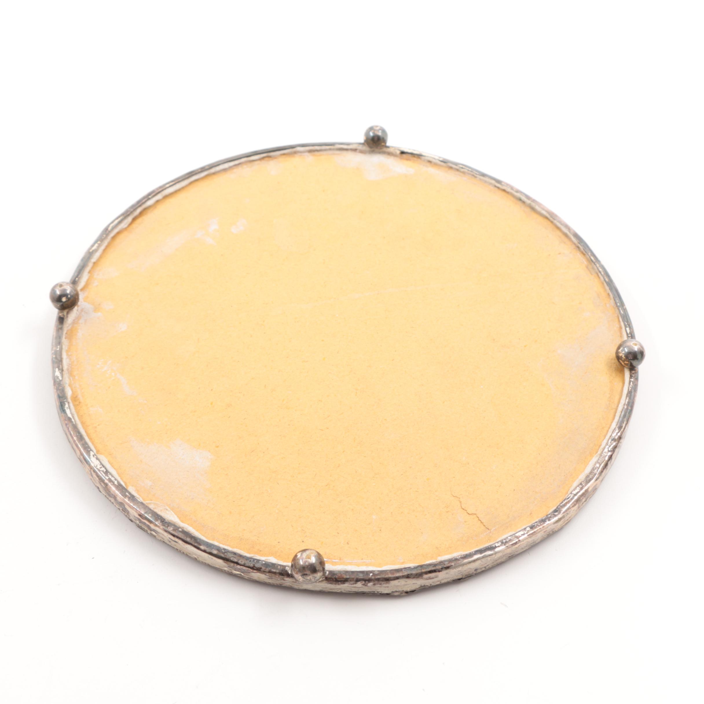 1847 Rogers Bros Silver Plate and Glass Dish and Silver Plate Mirrored Plateaus