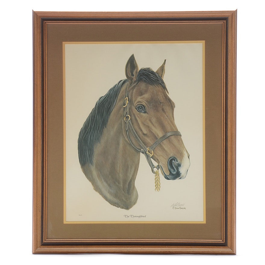 C. Don Ensor Signed Offset Lithograph "The Thoroughbred"