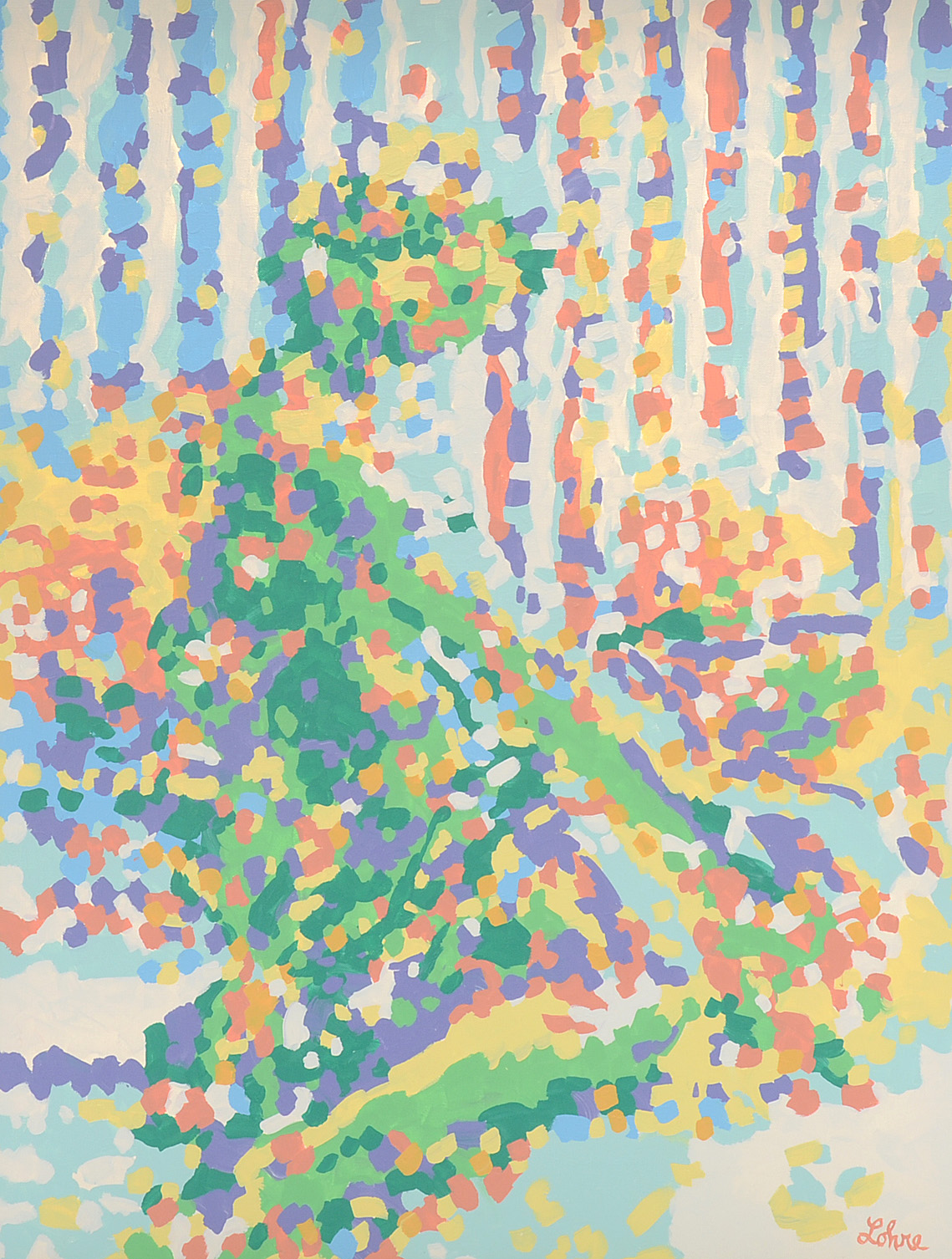 Tom Lohre Original Acrylic on Canvas "Dolphin Boy II"