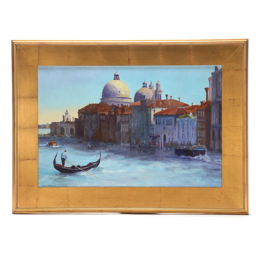 Barbara Chanault Original 2015 Oil on Canvas "Down the Grand Canal"