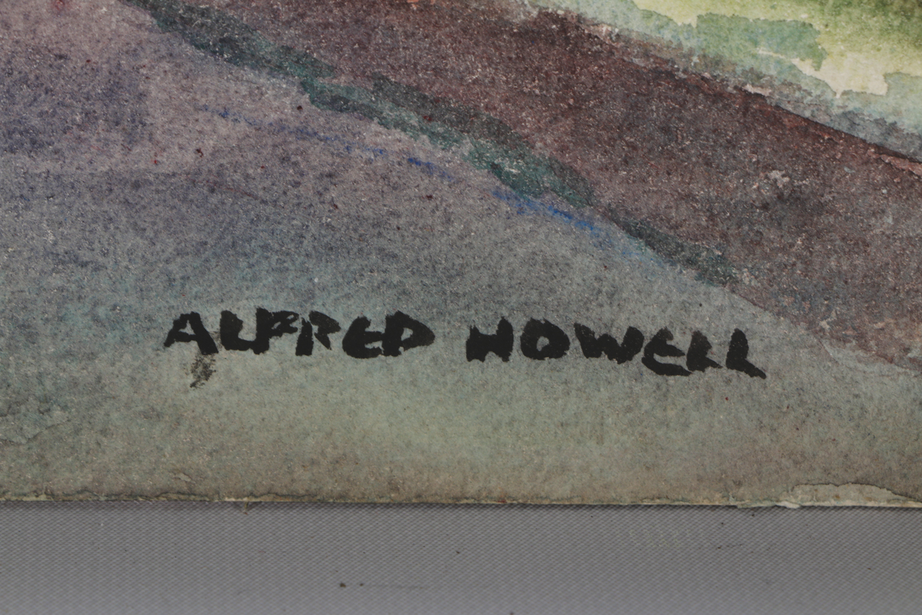 Alfred Howell Original Watercolor Landscape on Paperboard