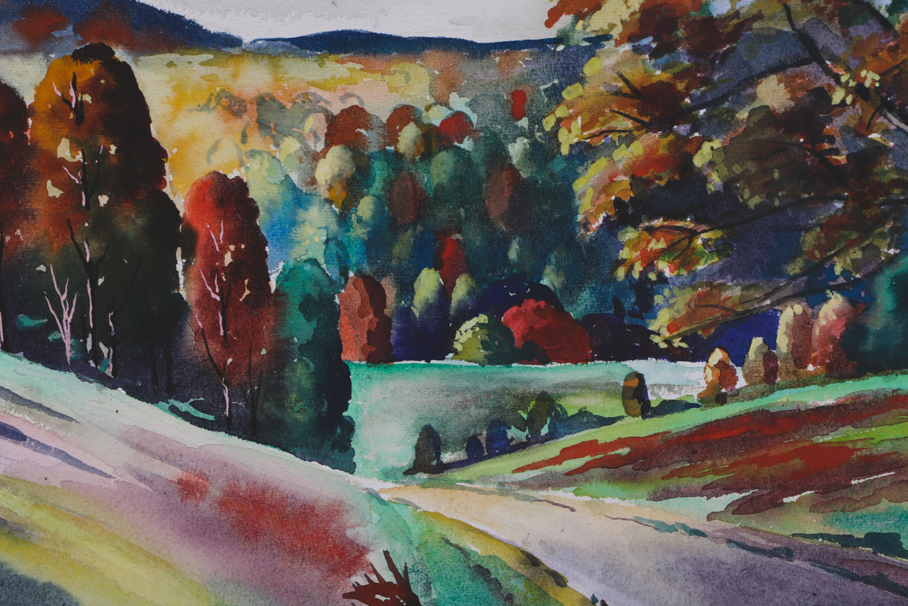 Alfred Howell Original Watercolor Landscape on Paperboard