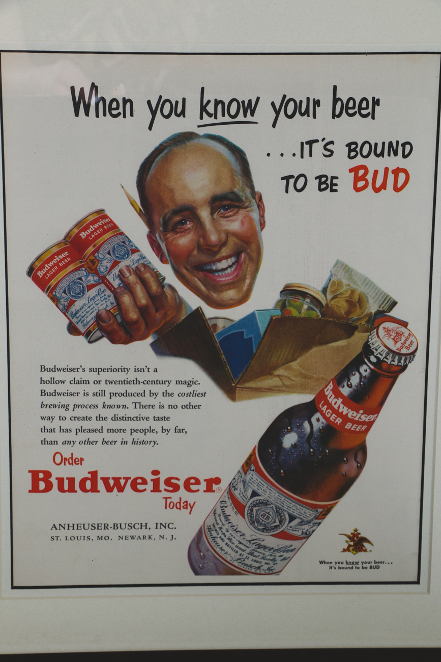 Pair of Original 1940s Advertisements for Budweiser