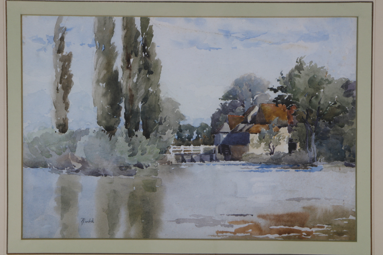 Agnes J. Rudd Signed Antique Watercolor Painting