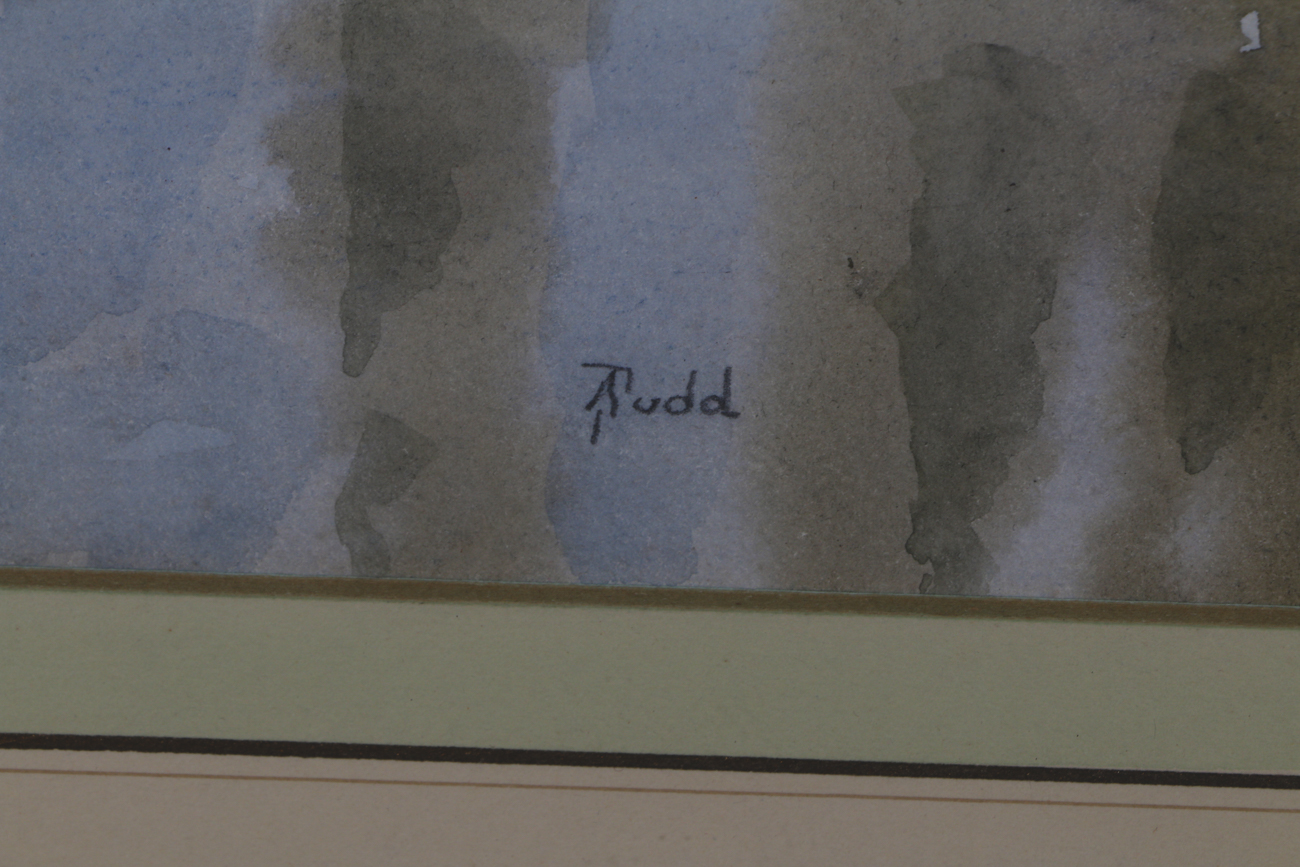 Agnes J. Rudd Signed Antique Watercolor Painting