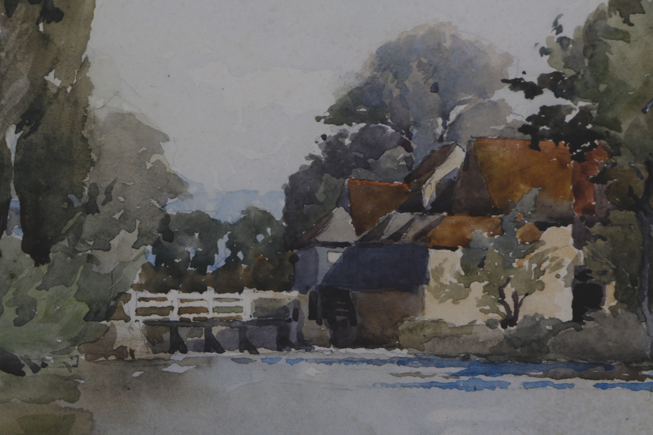 Agnes J. Rudd Signed Antique Watercolor Painting