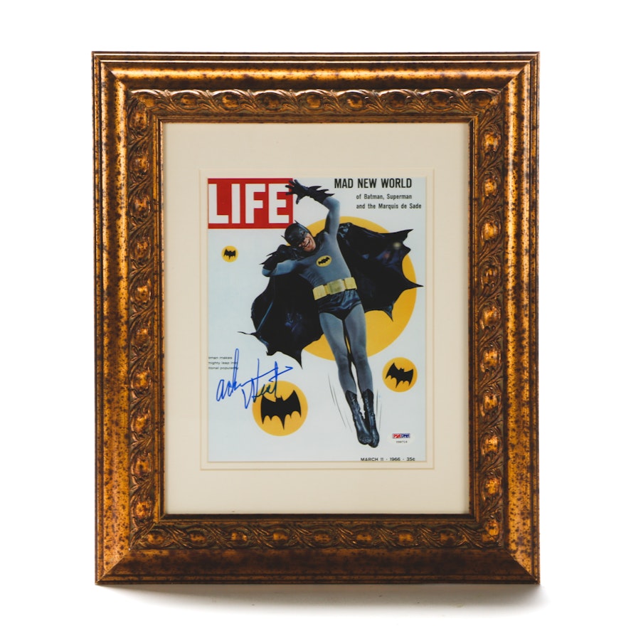 Adam West Signed Framed "Life" Magazine PSA/DNA COA