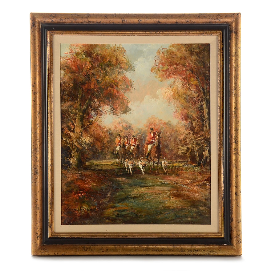 Kurt Heyden Original Oil Painting on Canvas "Hunt"