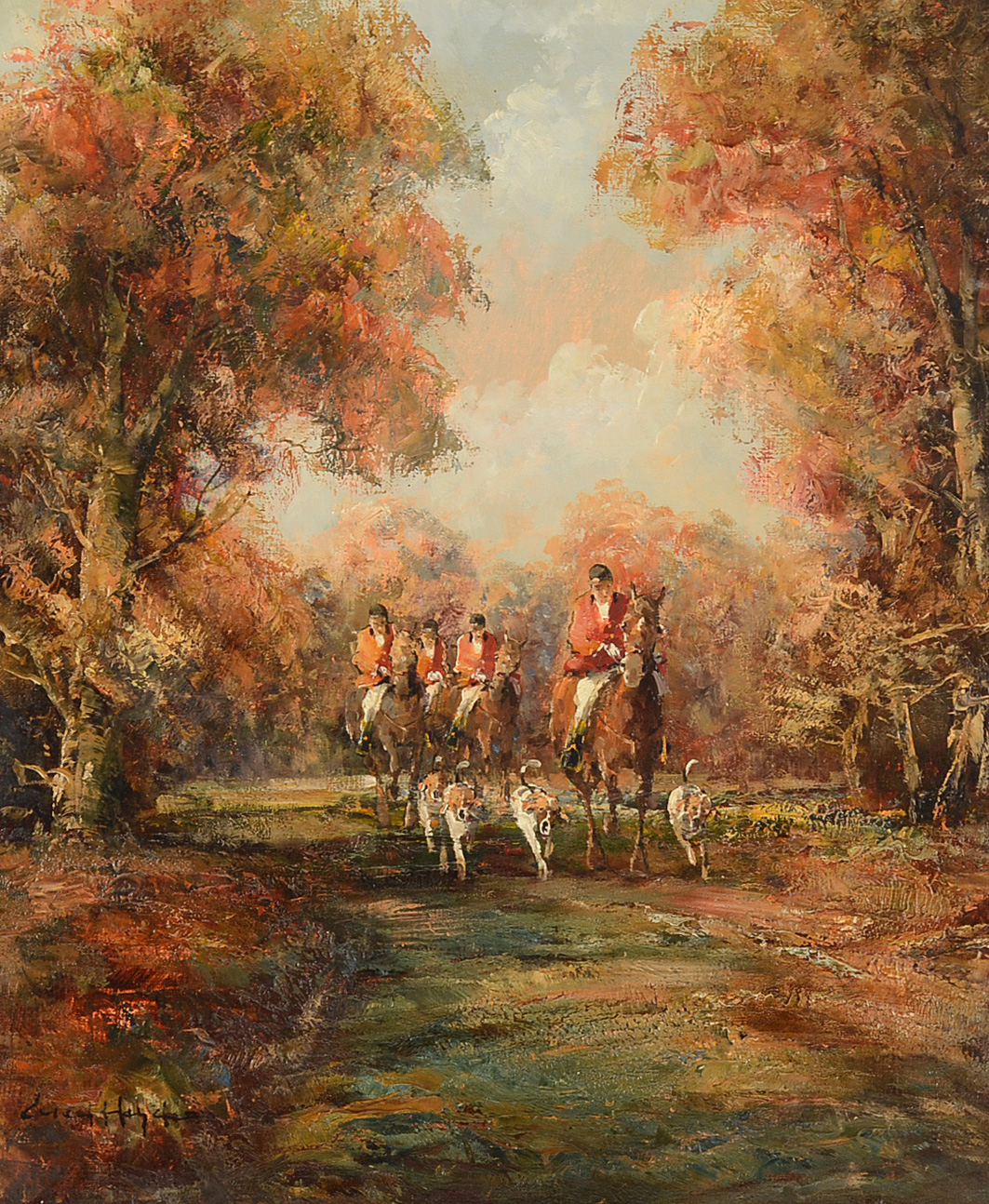 Kurt Heyden Original Oil Painting on Canvas "Hunt"