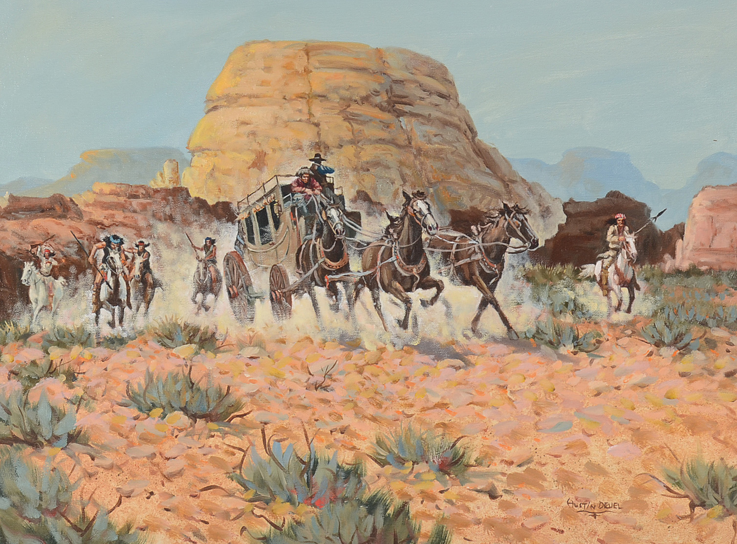 Austin Deuel  Oil Painting on Canvas "On the Run"