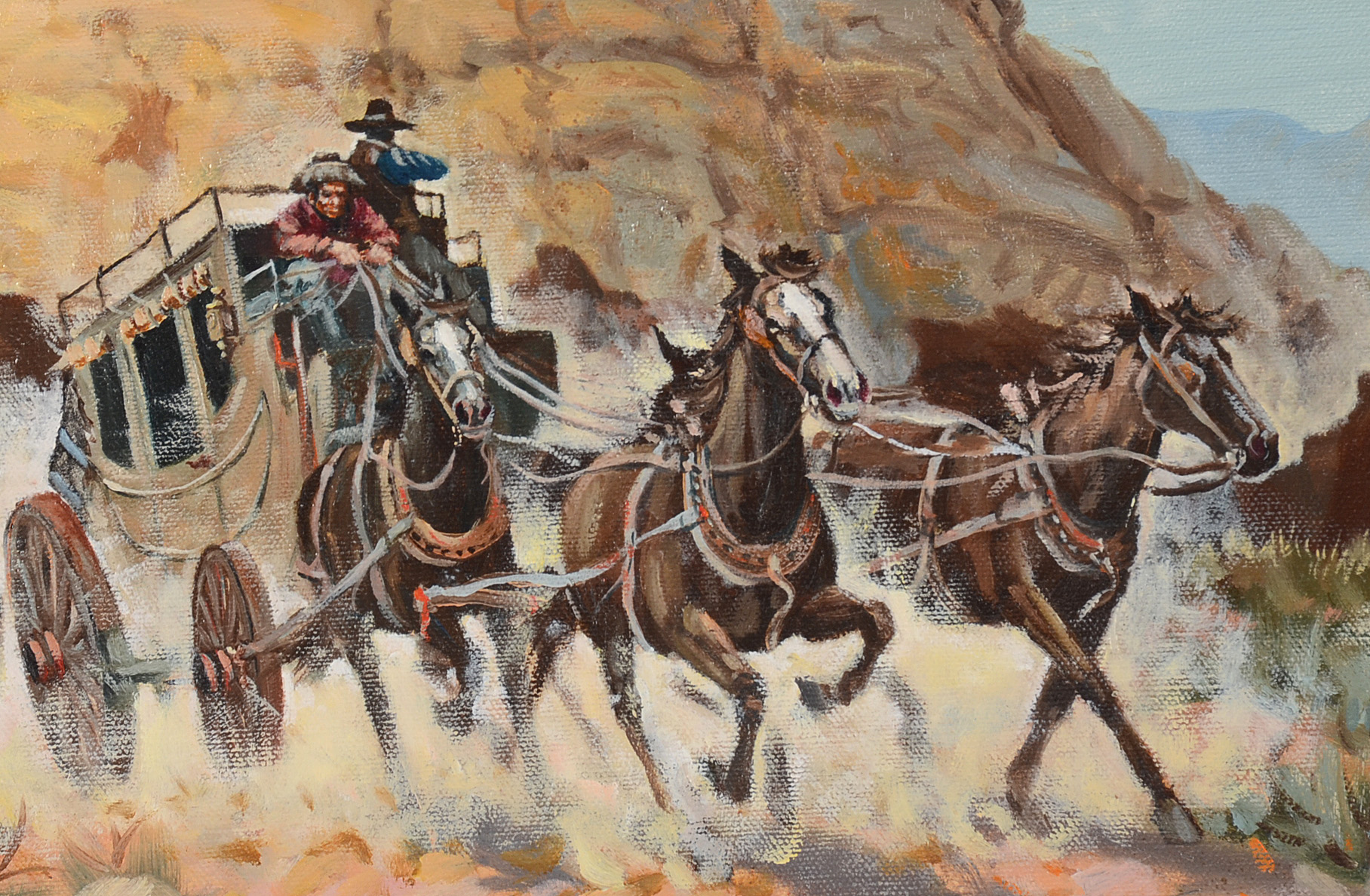 Austin Deuel  Oil Painting on Canvas "On the Run"