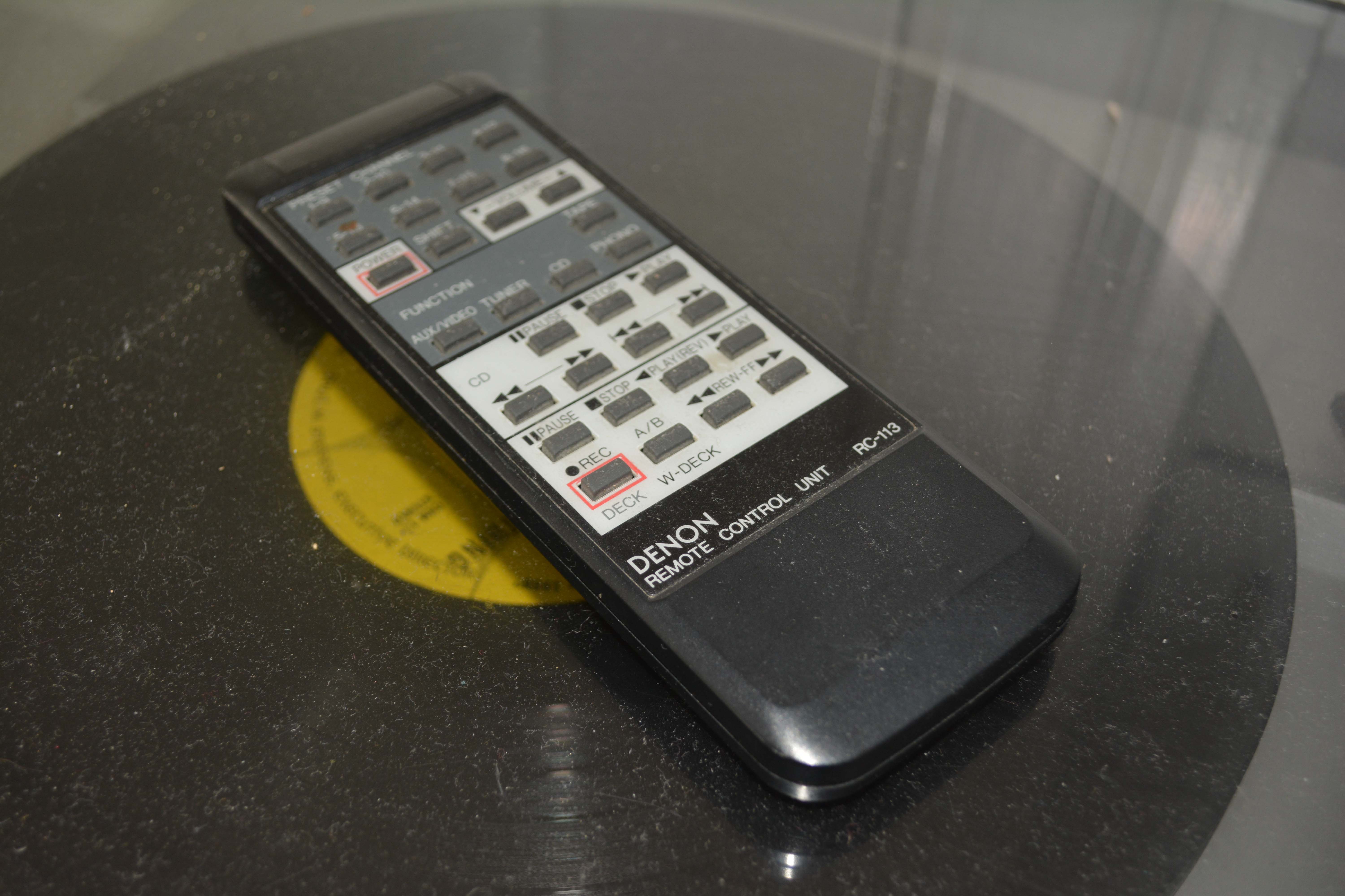 Vintage Yamaha P-300 Turntable with Denon Receiver and Polk Audio Speakers