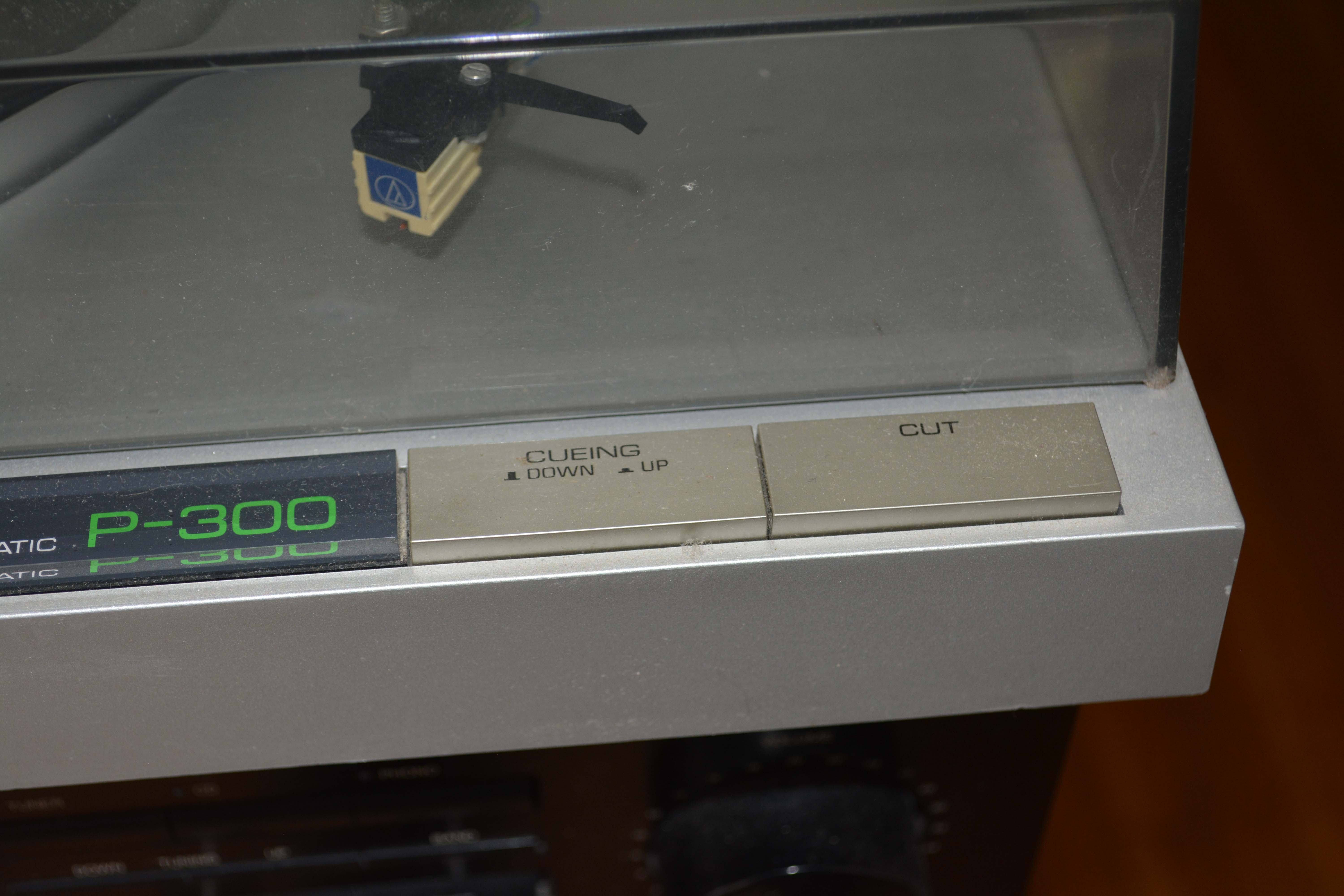 Vintage Yamaha P-300 Turntable with Denon Receiver and Polk Audio Speakers