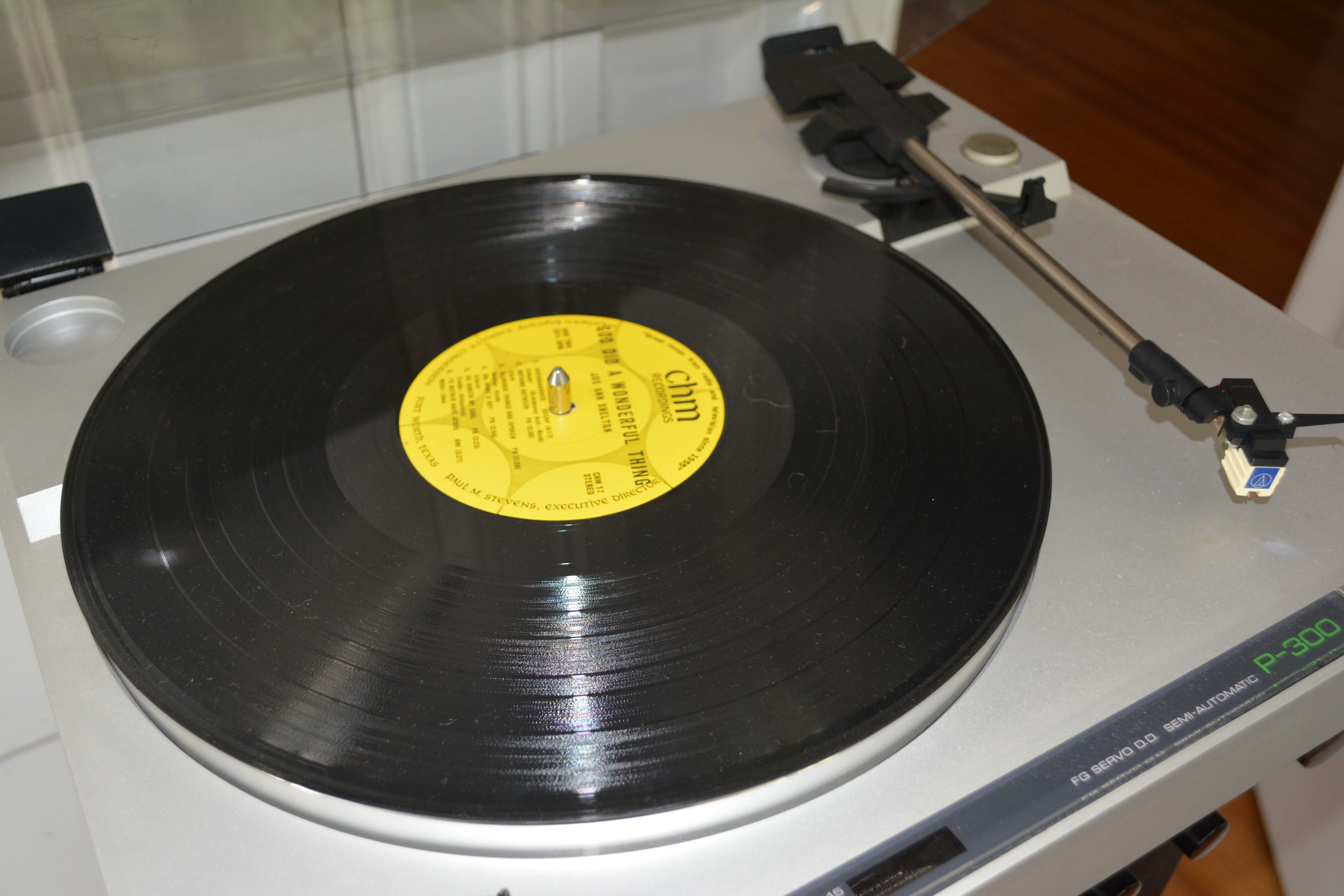 Vintage Yamaha P-300 Turntable with Denon Receiver and Polk Audio Speakers