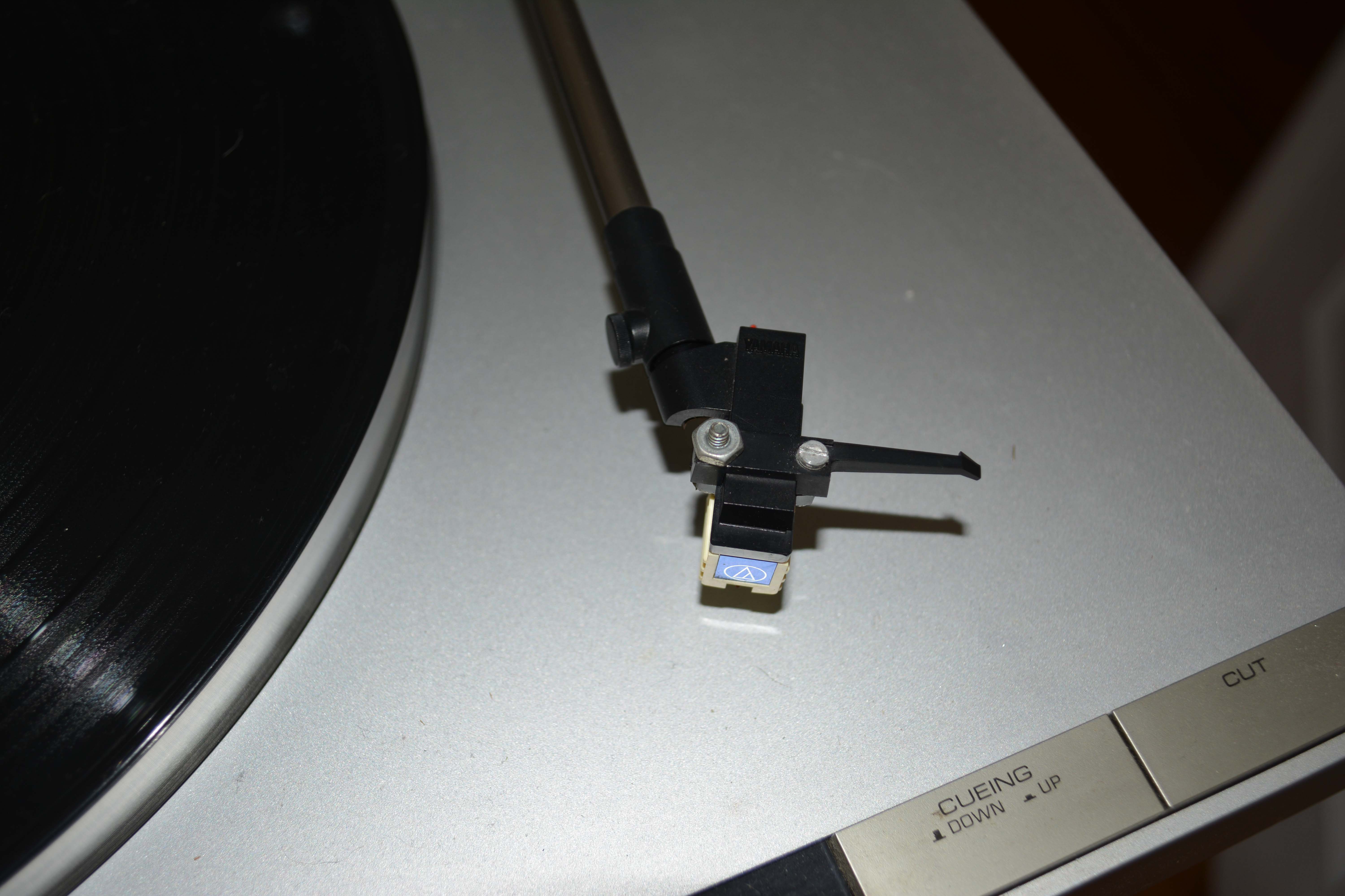 Vintage Yamaha P-300 Turntable with Denon Receiver and Polk Audio Speakers