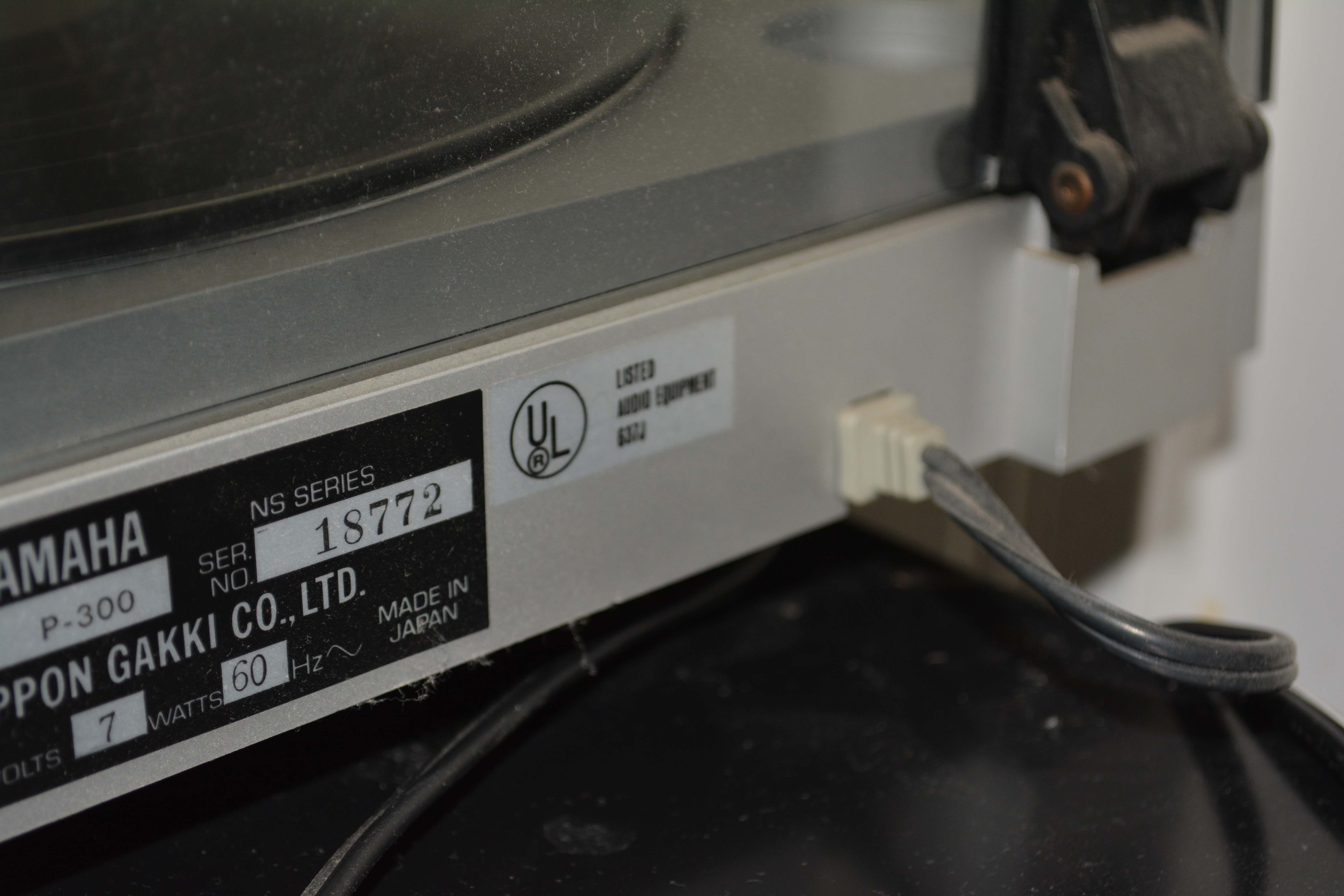 Vintage Yamaha P-300 Turntable with Denon Receiver and Polk Audio Speakers