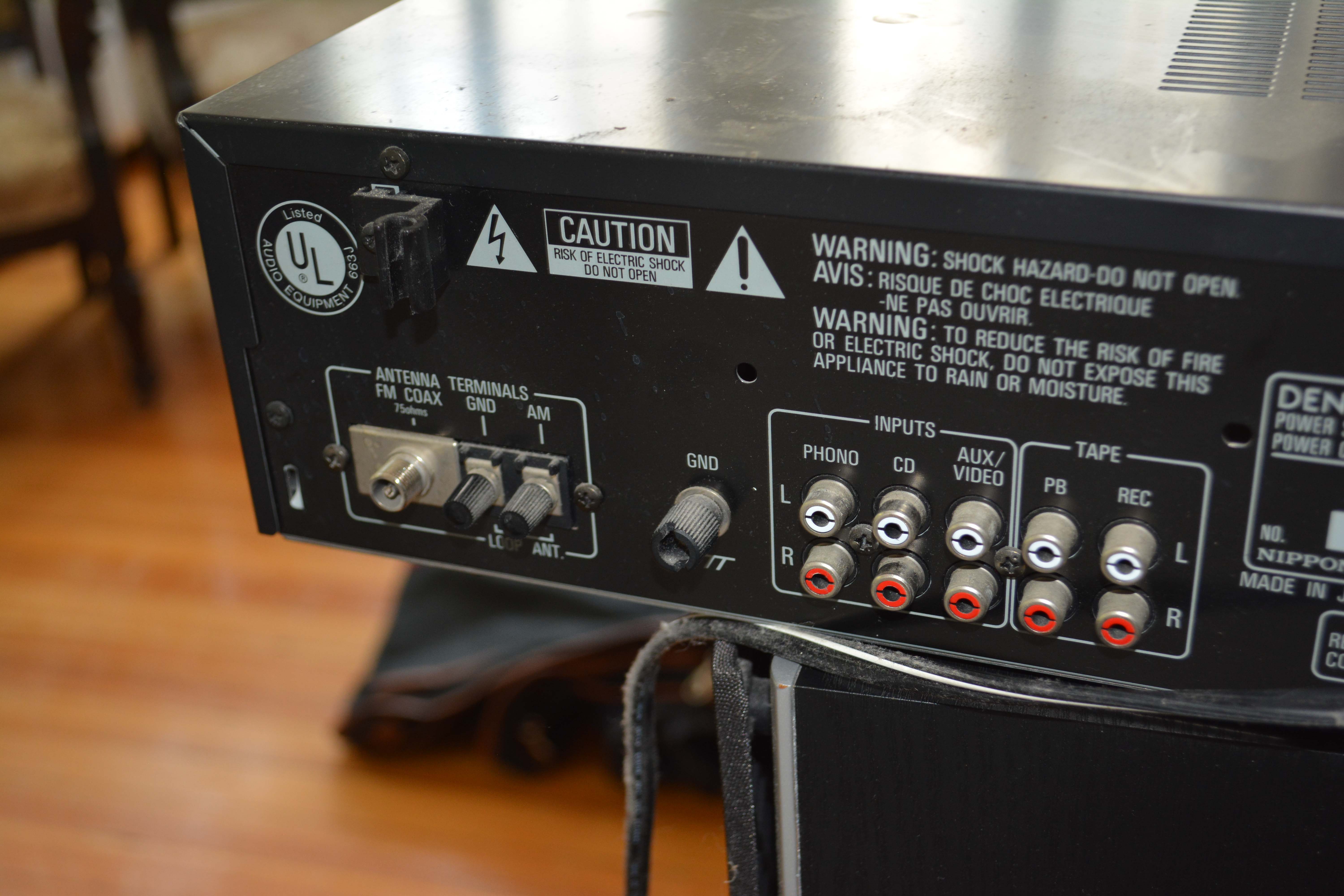 Vintage Yamaha P-300 Turntable with Denon Receiver and Polk Audio Speakers