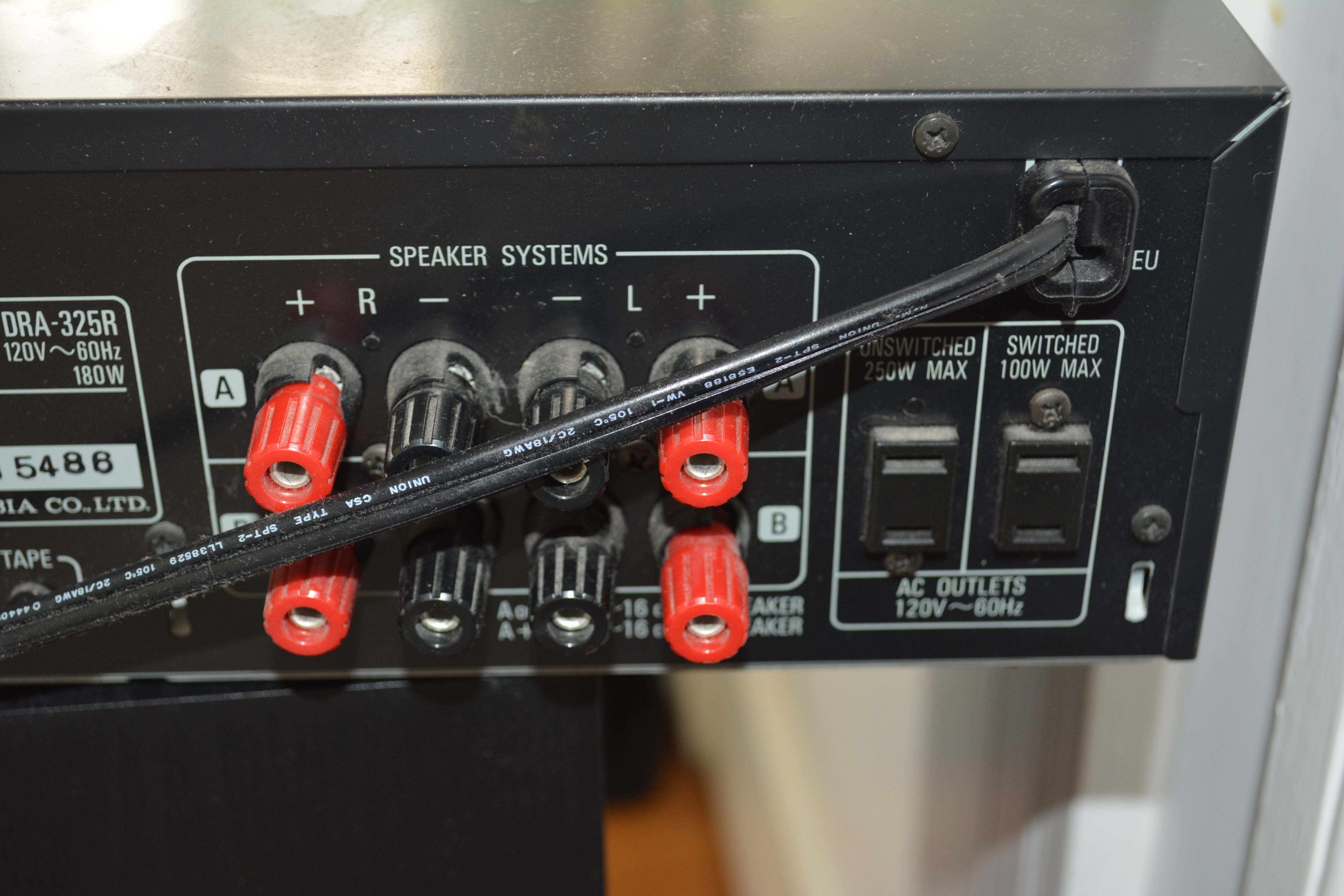 Vintage Yamaha P-300 Turntable with Denon Receiver and Polk Audio Speakers