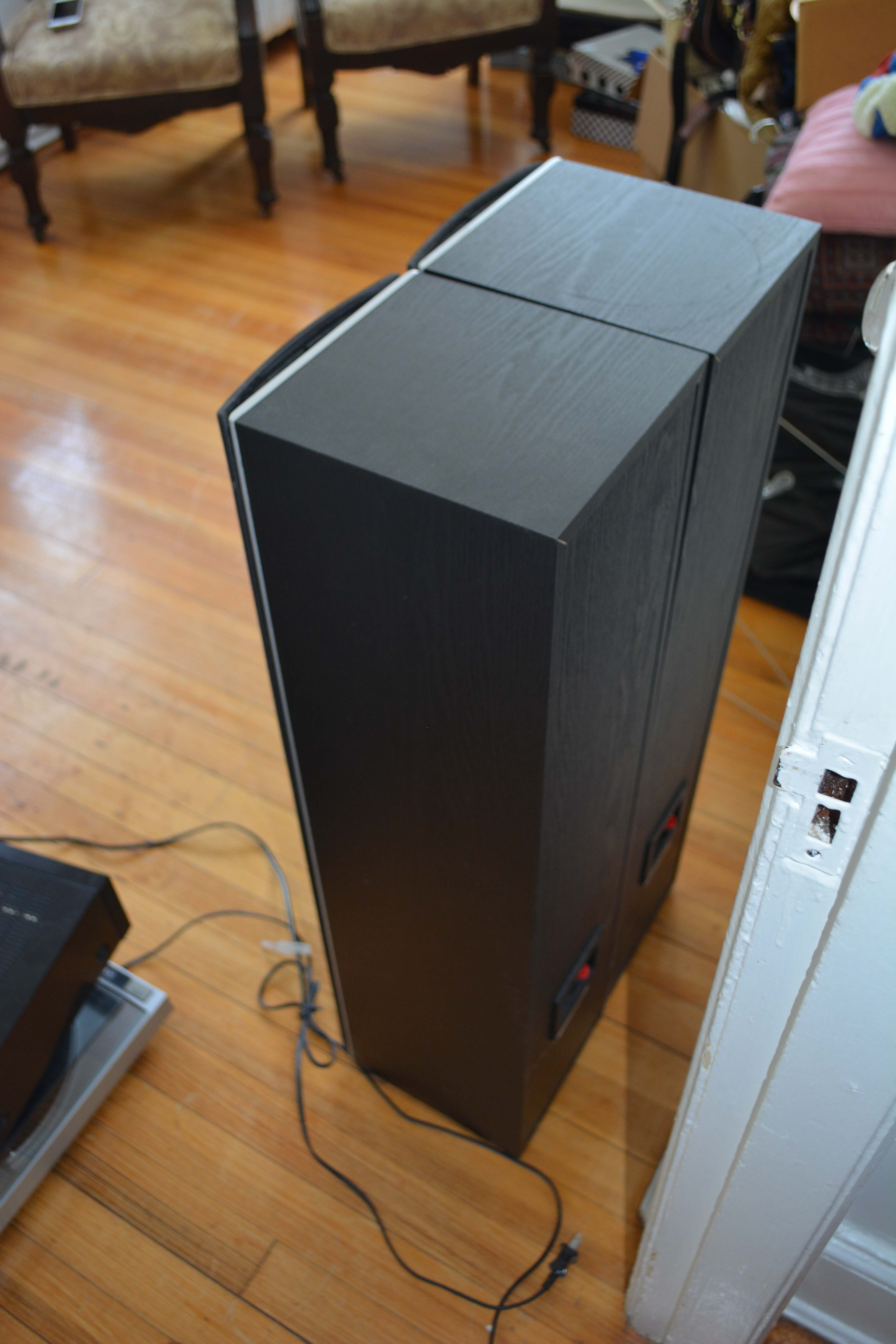Vintage Yamaha P-300 Turntable with Denon Receiver and Polk Audio Speakers