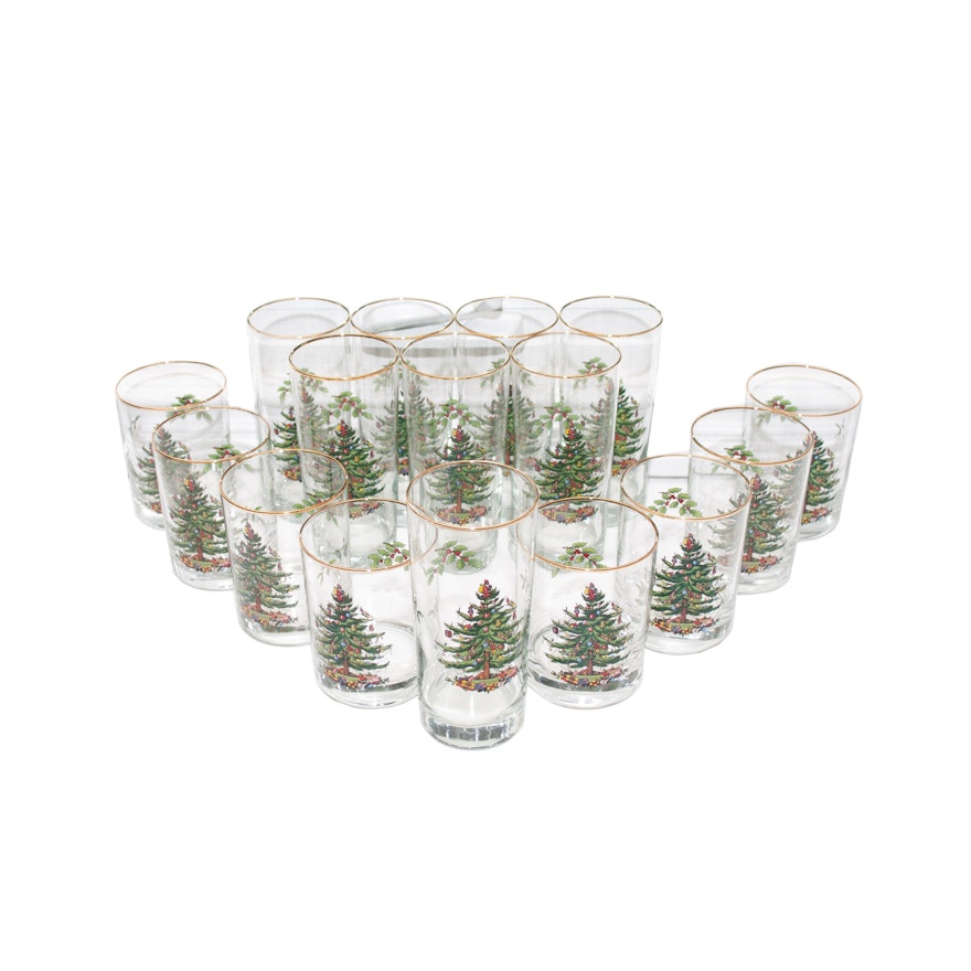 Set of Spode "Christmas Tree" Glassware