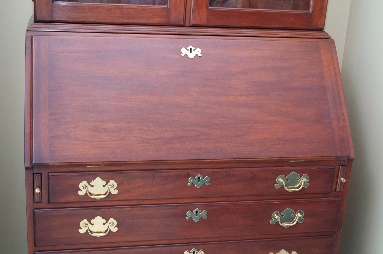 Henkel-Harris Wild Black Cherry "John Hancock" Bookcase Secretary Desk